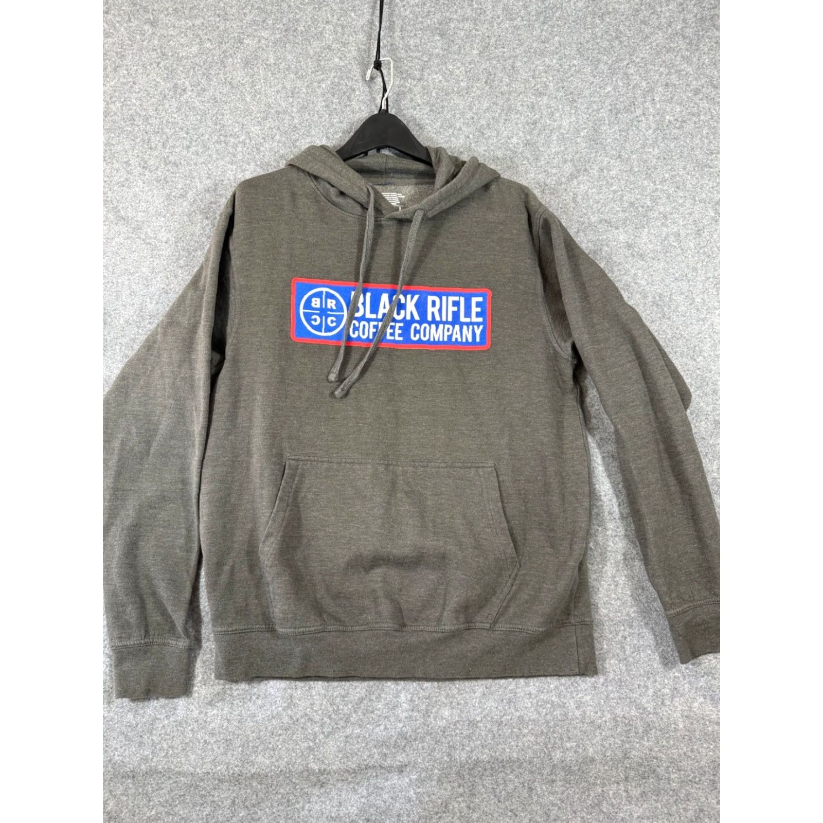 Vintage VINTAGE Black Rifle Coffee Company Hooded Sweatshirt Mens M Charcoal Gray Fleece Logo Drawstring Pullover Size US M / EU 48-50 / 2 - 3 Thumbnail