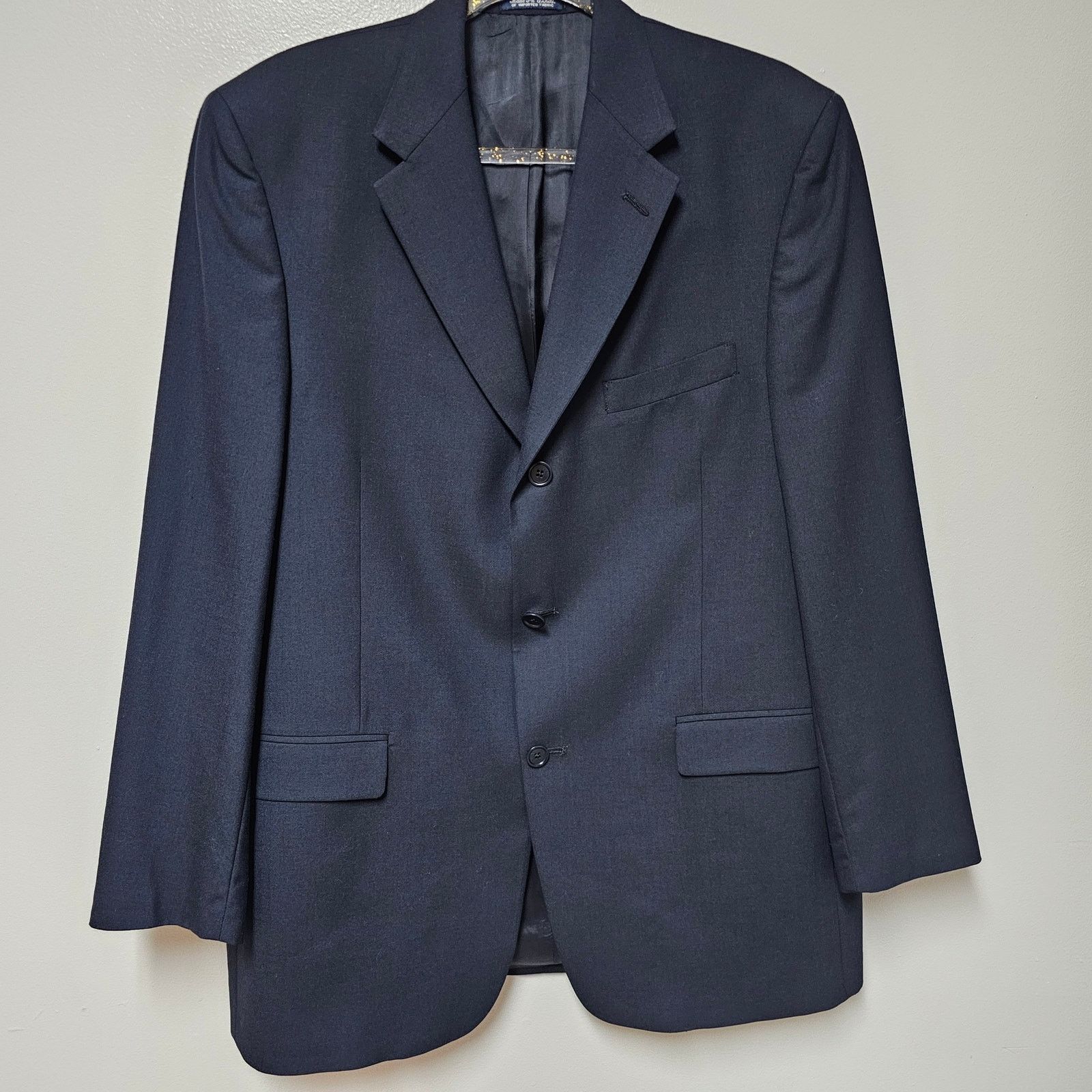 Kenneth Cole Kenneth Cole Navy 3 Button Blue Suit Jacket Made in US 44L Size 44L - 1 Thumbnail