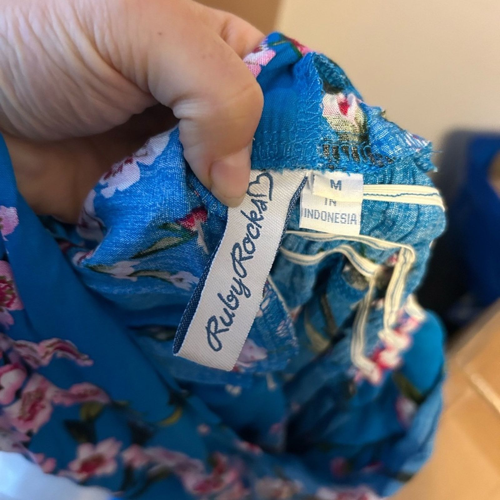 Other Ruby Rox Blue Floral Maxi Dress Size M / US 6-8 / IT 42-44 - 4 Thumbnail