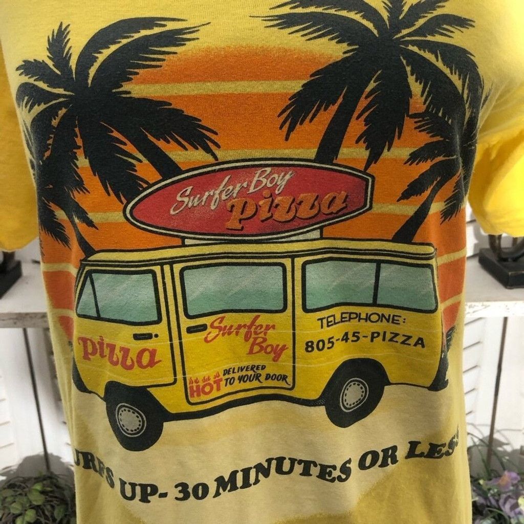Other BoxLunch Stranger Things Surfer Boy Pizza Van Yellow shirt M Size L / US 10 / IT 46 - 7 Thumbnail
