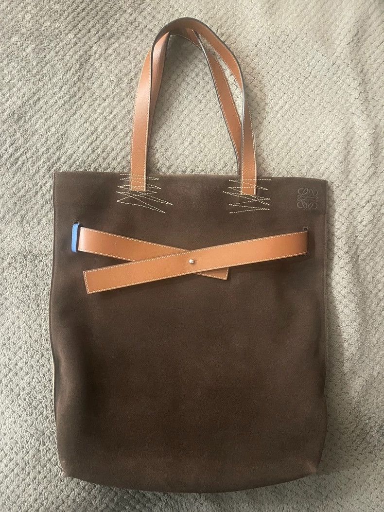 Loewe loewe Suede-panelled canvas tote bag 2503-Nextarrow Size ONE SIZE - 1 Thumbnail