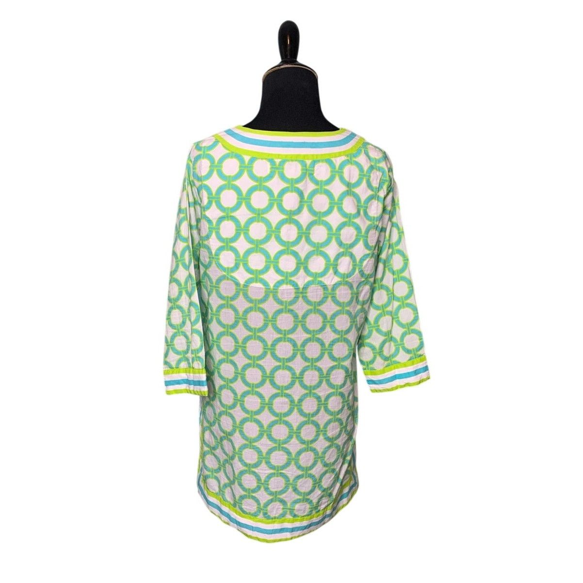 Gretchen Scott Gretchen Scott 3/4 sleeves green print tunic top size XS Size XS / US 0-2 / IT 36-38 - 2 Thumbnail