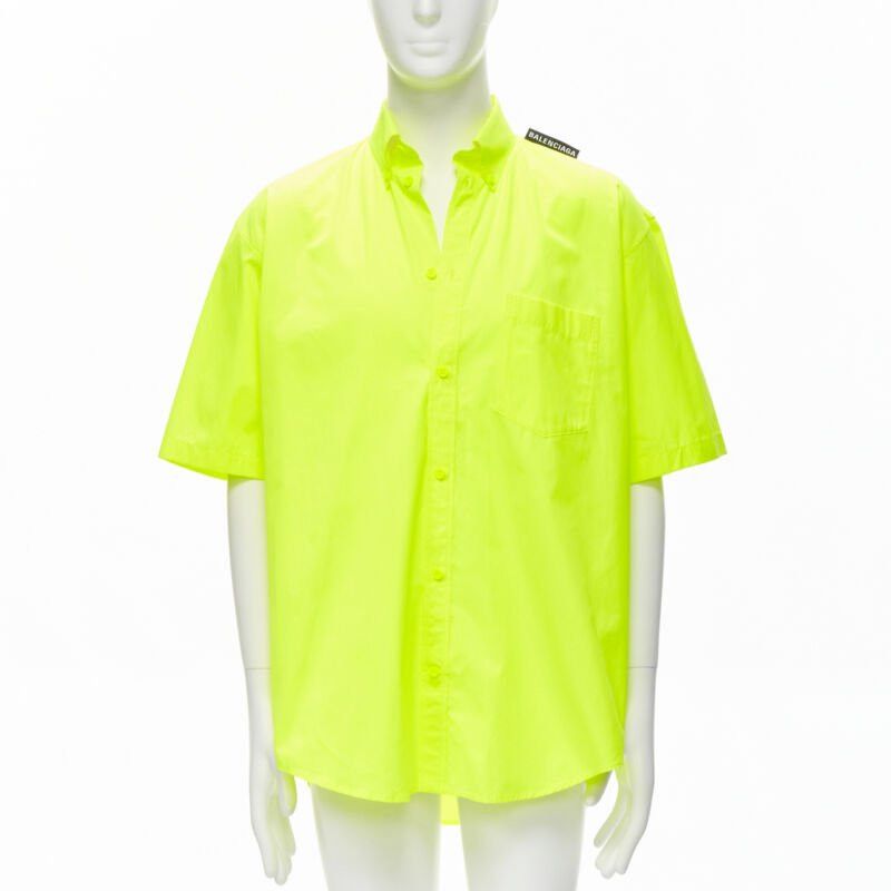 Balenciaga new BALENCIAGA Demna 2020 neon yellow shoulder tab boxy oversized shirt EU38 S Size US S / EU 44-46 / 1 - 1 Thumbnail