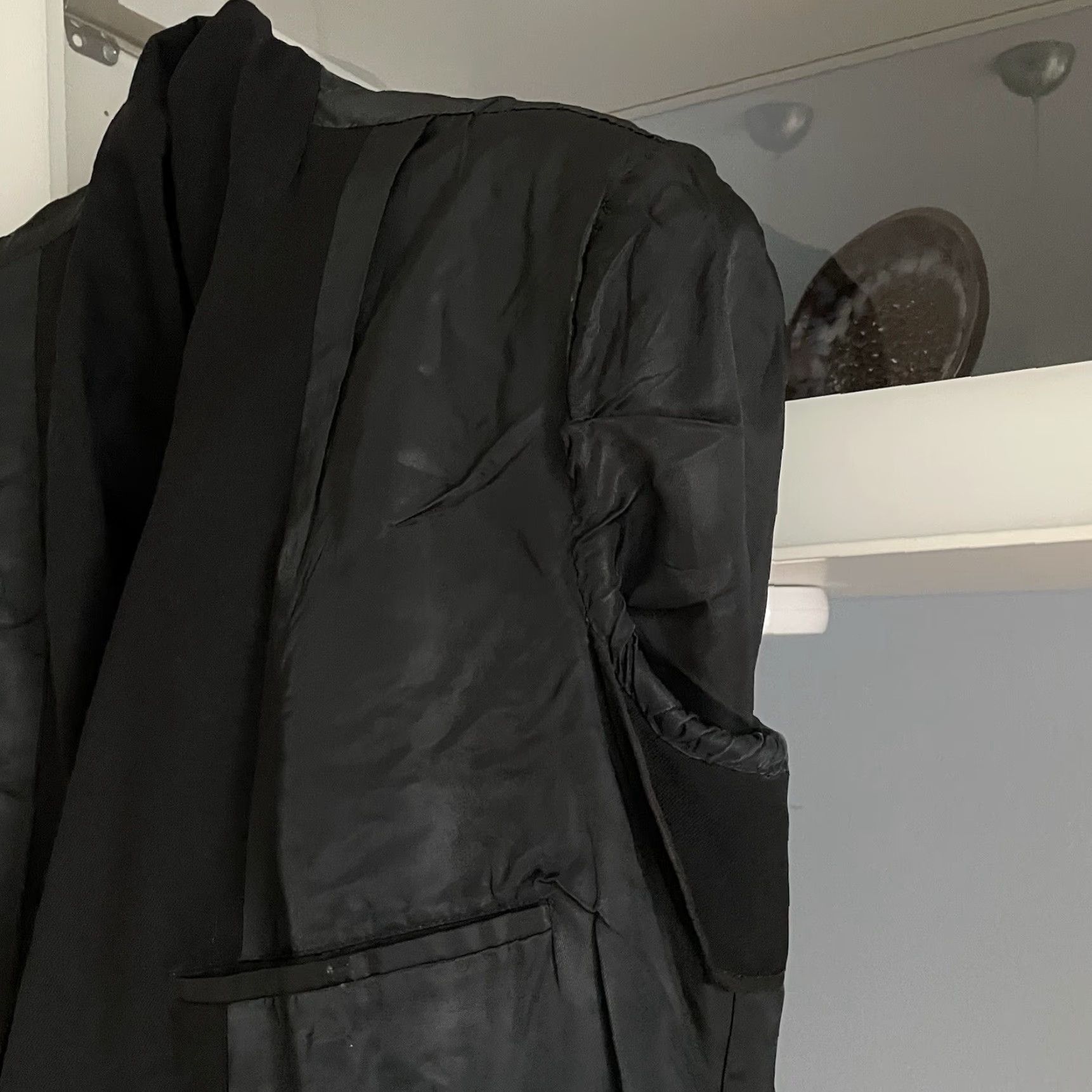 Vintage VINTAGE US Navy Peacoat Wool Black 37R Navy Golden Buttons Men Coat Overcoat Pockets Nautical Military USA Size US XXS / EU 40 - 7 Thumbnail