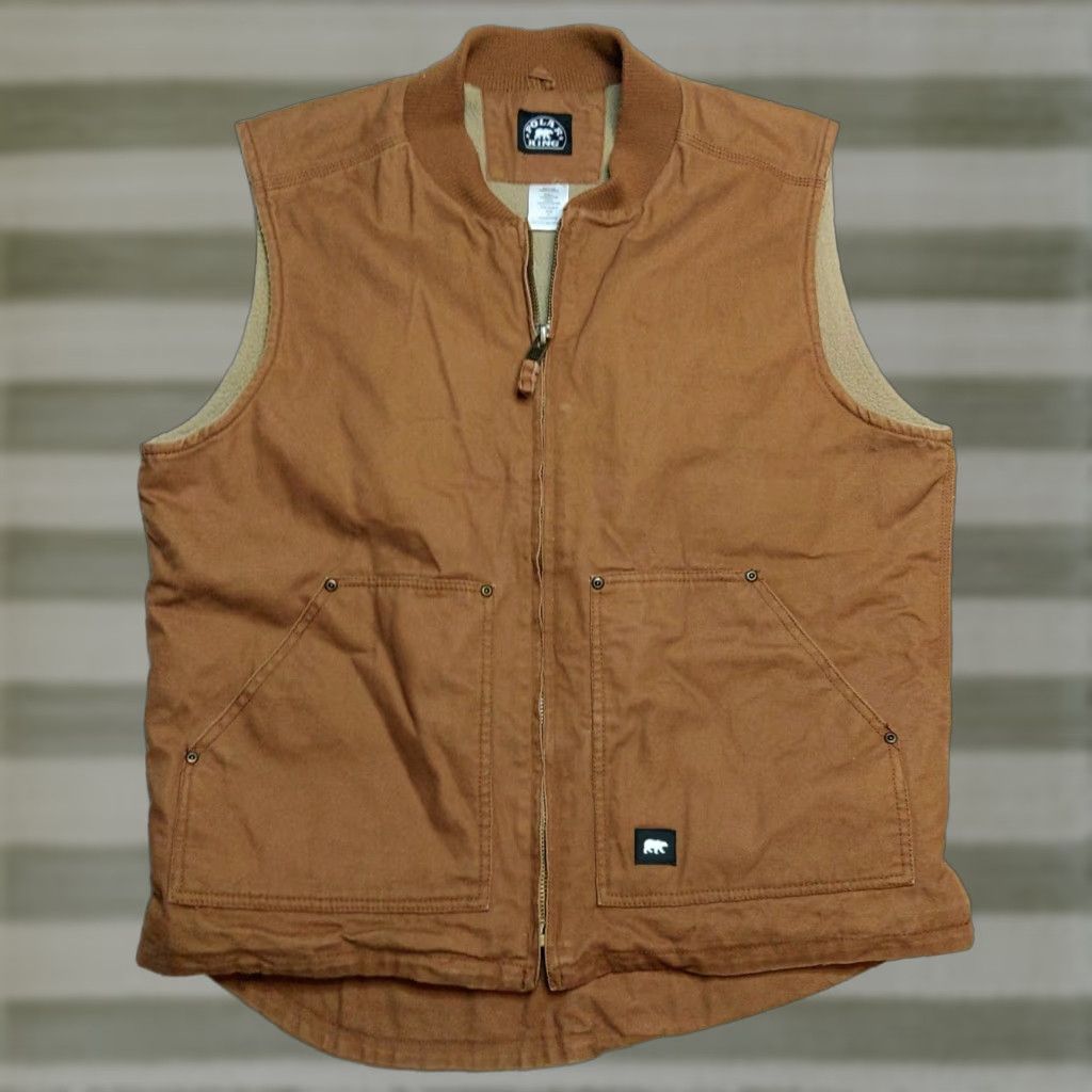 Vintage Sherpa Polar King Brown Tan Canvas Sherpa Vest XL Tall? Size US L / EU 52-54 / 3 - 1 Thumbnail