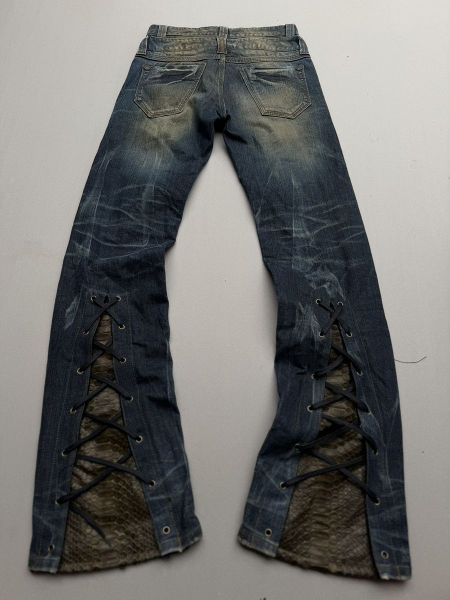 Japanese Brand Jbaffwe lace up flare jeans Size US 26 / EU 42 - 4 Thumbnail