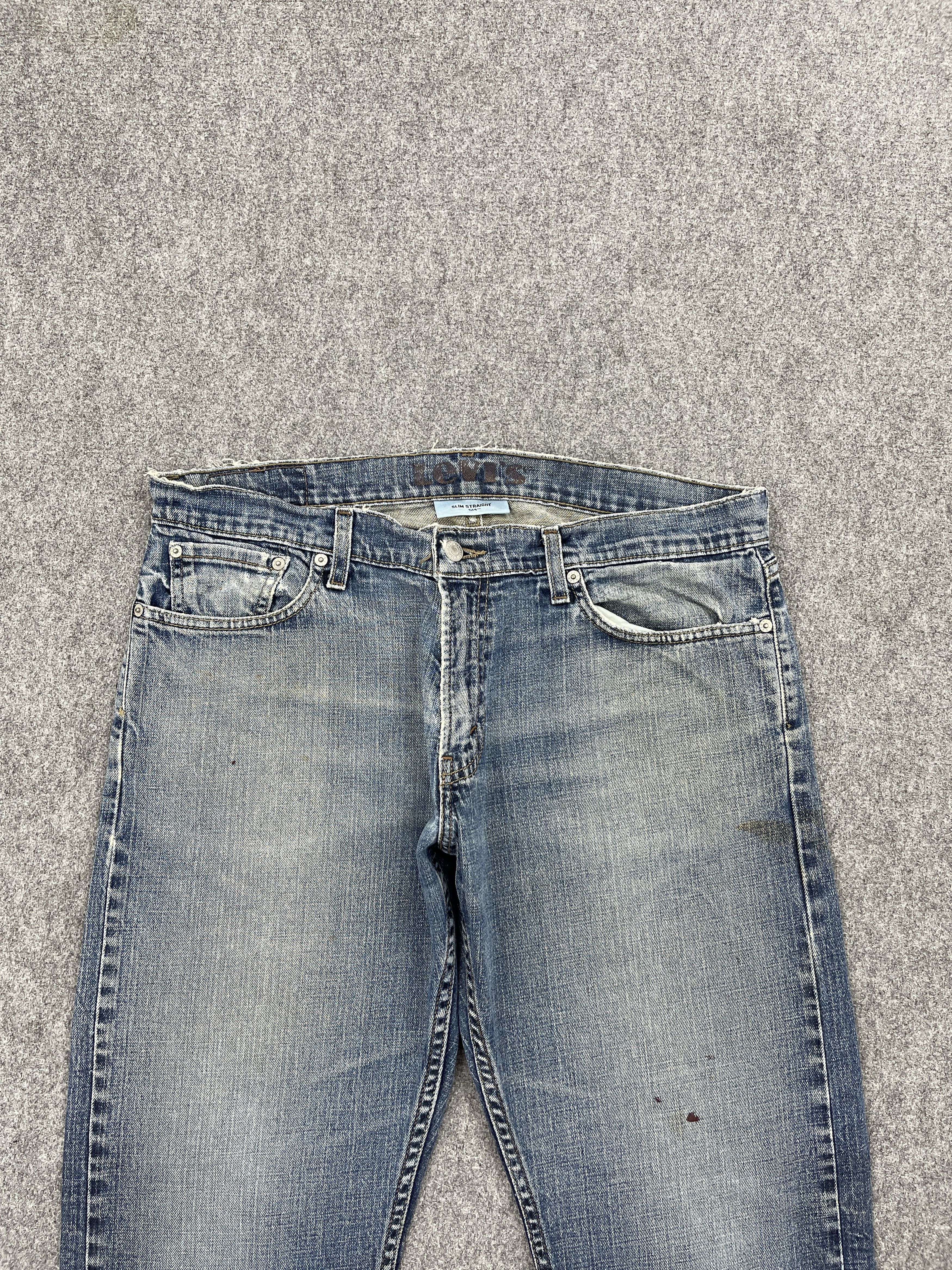 Levi's Faded Blue Vintage Levi's 514 Slim Straight Jeans DP2549 Size US 35 - 2 Thumbnail