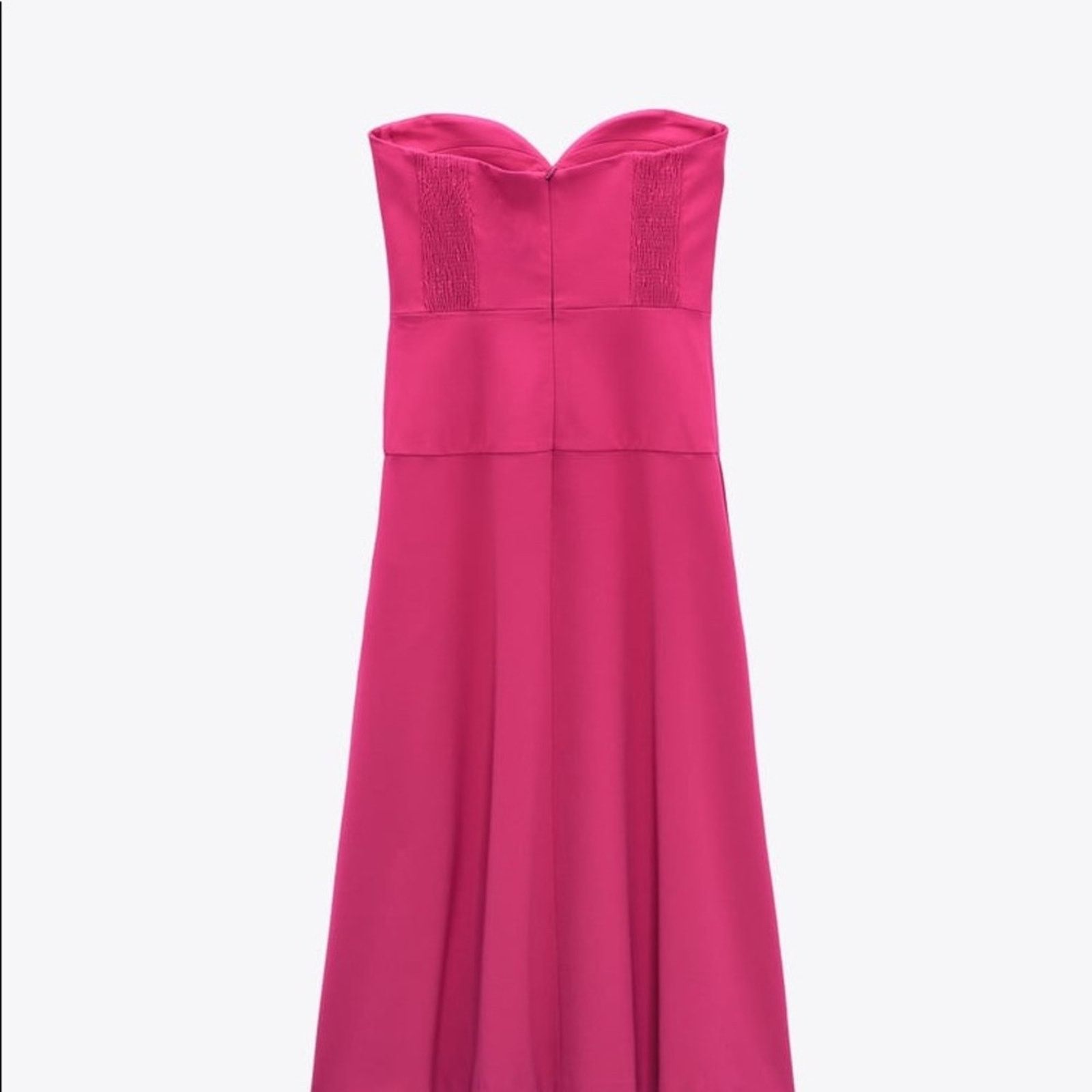 Zara ZARA BLOGGER FAVORITE BUSTIER MIDI DRESS FUCHSIA Size XS / US 0-2 / IT 36-38 - 14 Thumbnail