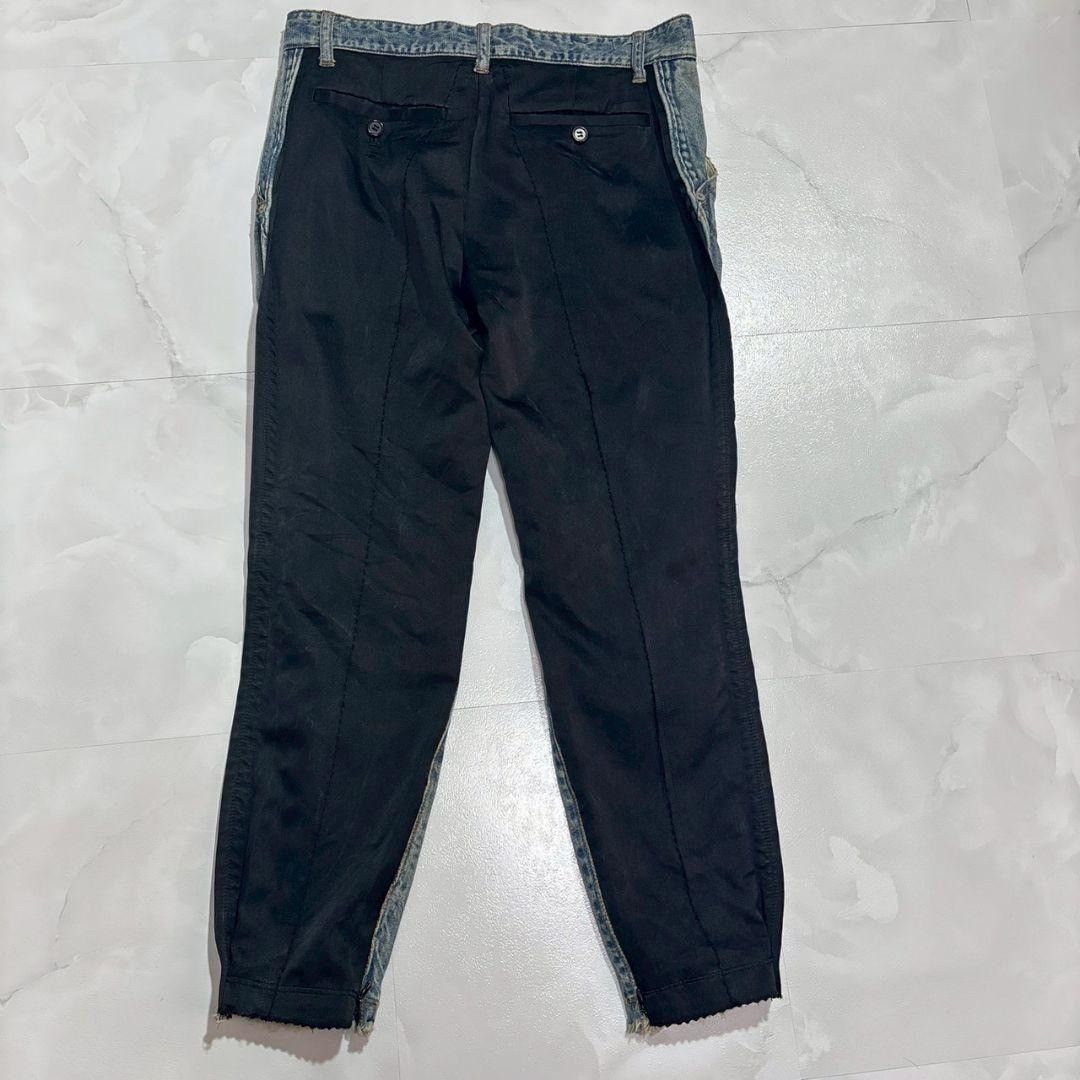 Undercover Studded Cropped Denim Silk Panel Distressed Knees Zip Hem Size US 30 / EU 46 - 3 Thumbnail
