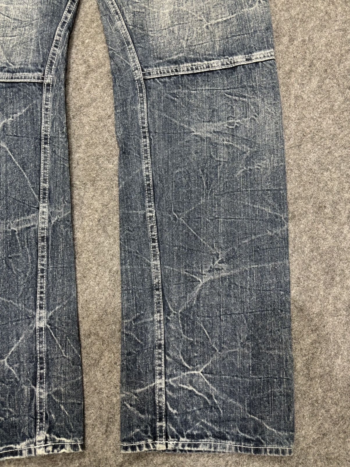 Japanese Brand 💥Double Waist💥Dominate Zipper Twisted Fades Denim F649 Size US 33 - 15 Thumbnail