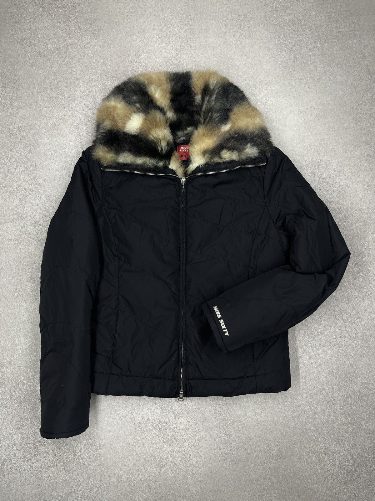 Miss Sixty Vintage Miss Sixty Y2K Black Puffer Jacket Faux Fur Size M / US 6-8 / IT 42-44 - 2 Thumbnail