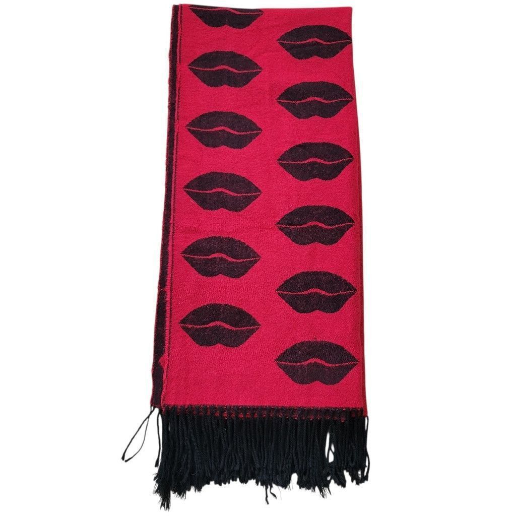Victoria's Secret Victoria Secret Lips Print Throw Scarf Red Black 51" x 58" Size ONE SIZE - 4 Thumbnail