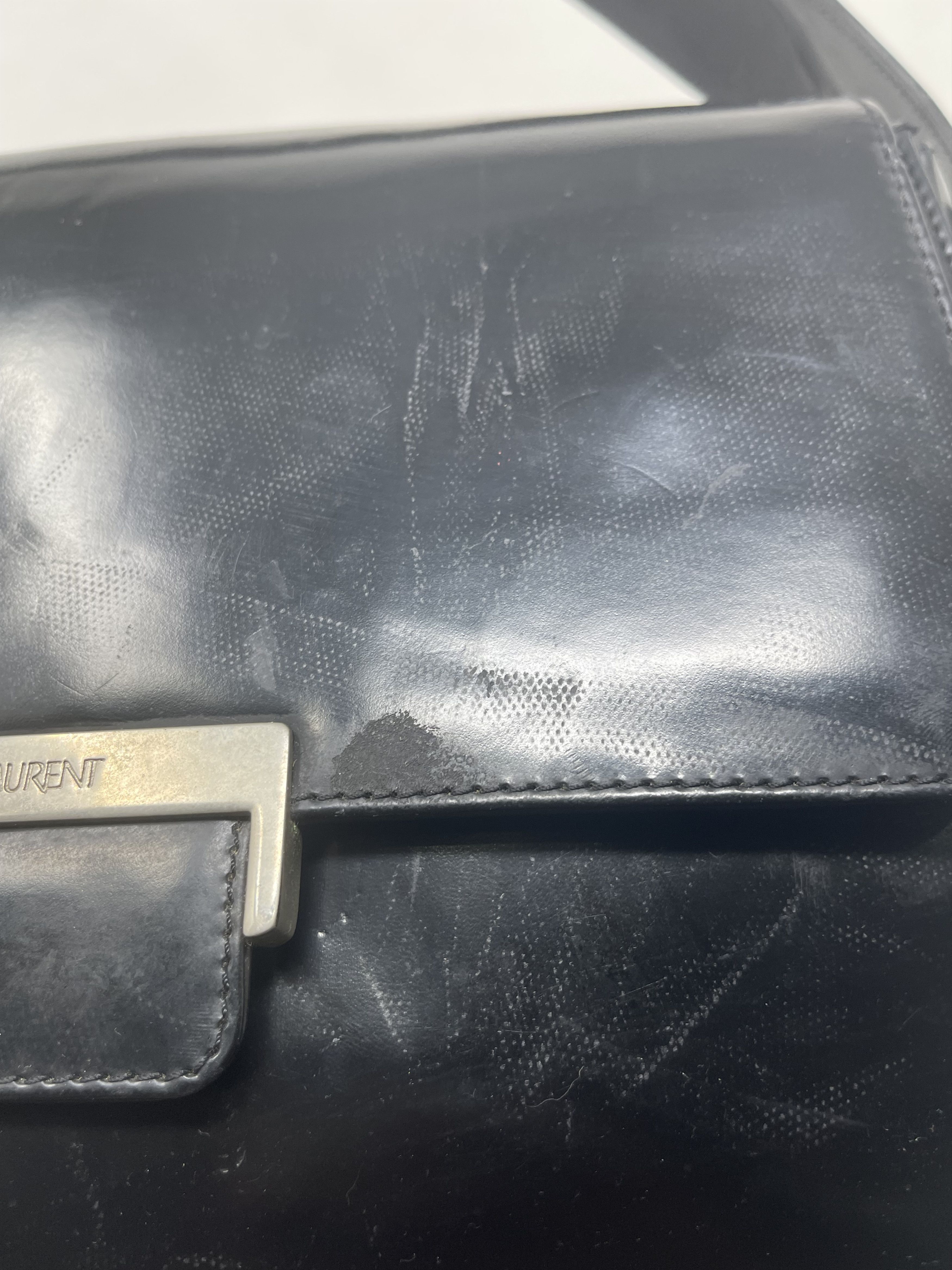 Yves Saint Laurent Yves Saint Laurent Paris Black Patent Leather Shoulder Bag Size ONE SIZE - 12 Thumbnail