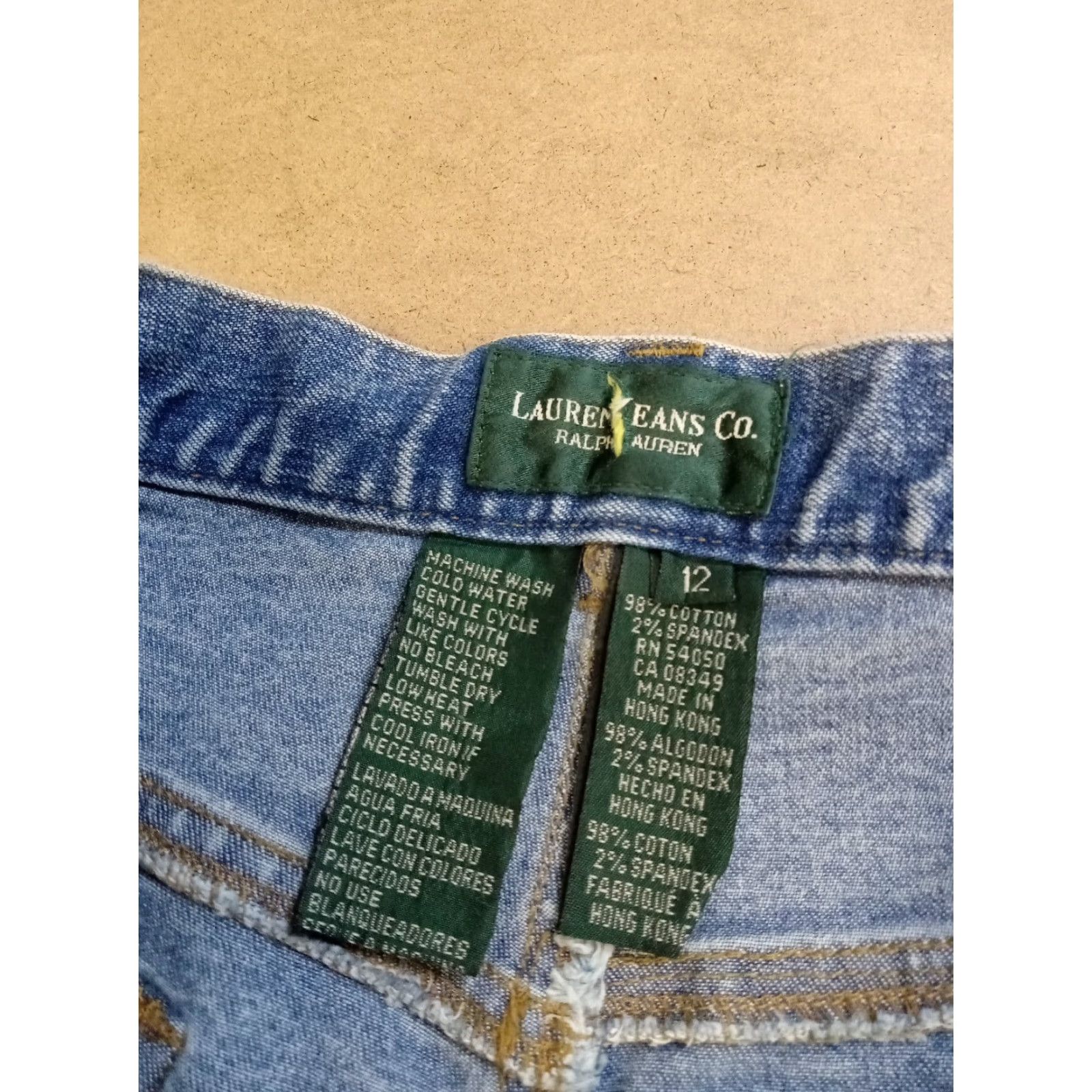 Denime Lauren Jeans Co. Jeans Women 12 Regular 33" Waist 30" Inseam Blue Denim Straight Leg 33 Unique Logo Zipper Button Stretch Vintage No N/A Size 24" / US 00 / IT 34 - 7 Thumbnail