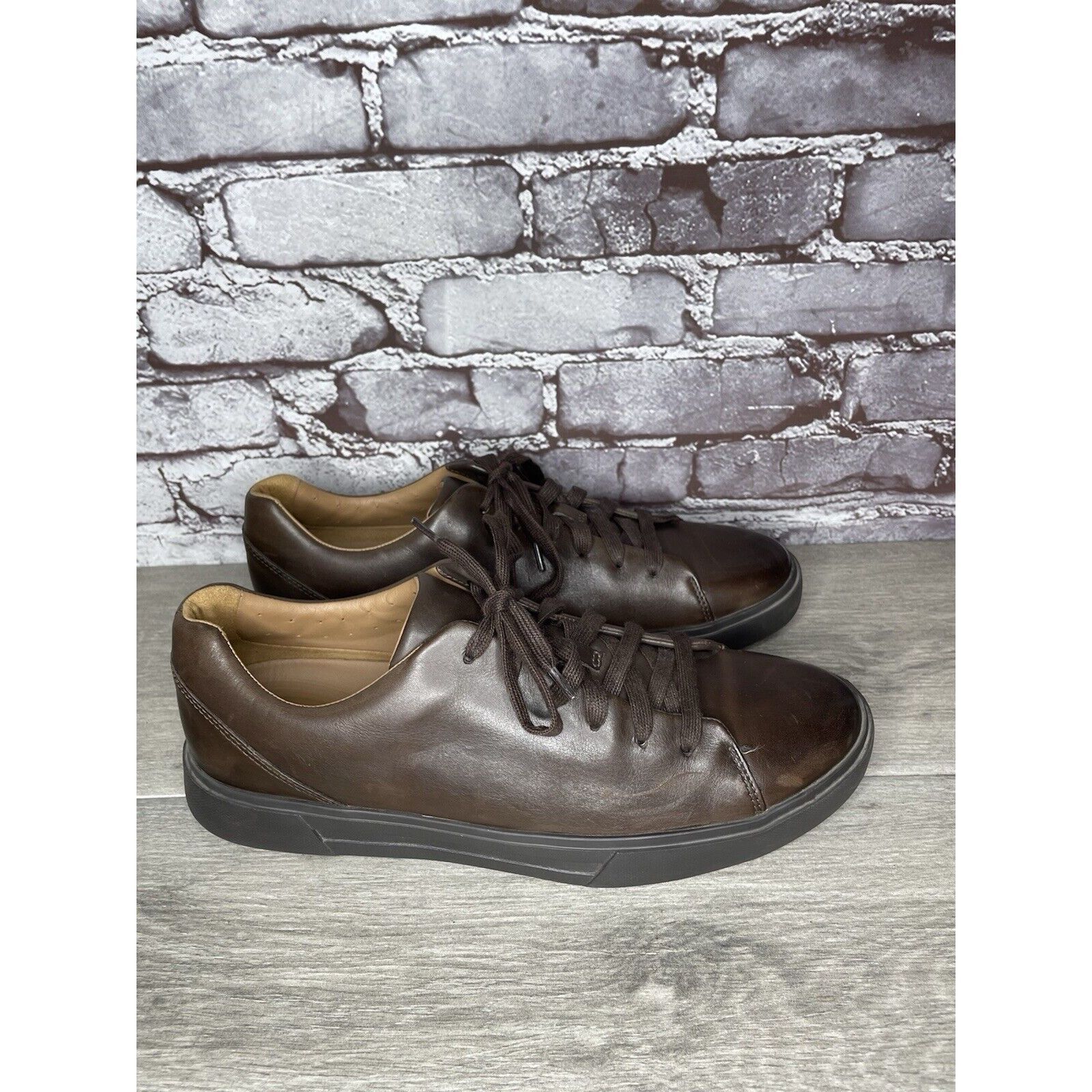 Clarks Clarks Unstructured Brown Leather Lace Up Casual Sneakers Sh Size US 11 / EU 44 - 22 Thumbnail