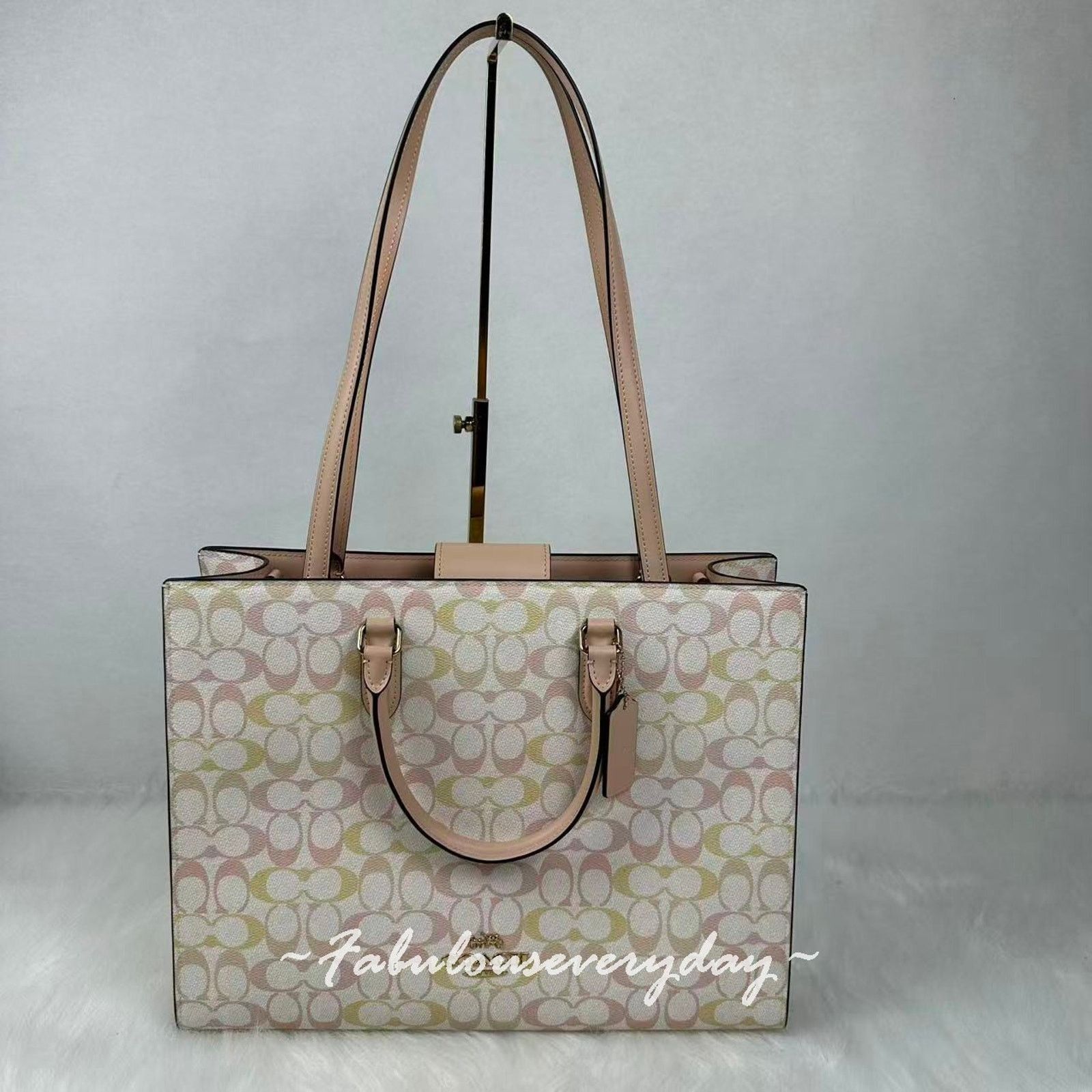 Coach Coach Maggie Tote Bag In Signature Canvas/Gold/Chalk/Pink Size ONE SIZE - 1 Thumbnail