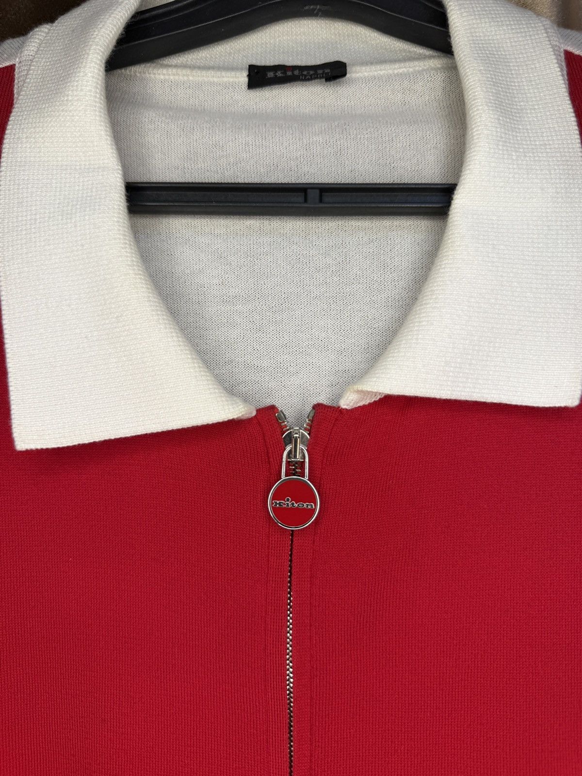 Kiton Kiton red silk polo Size US L / EU 52-54 / 3 - 3 Thumbnail