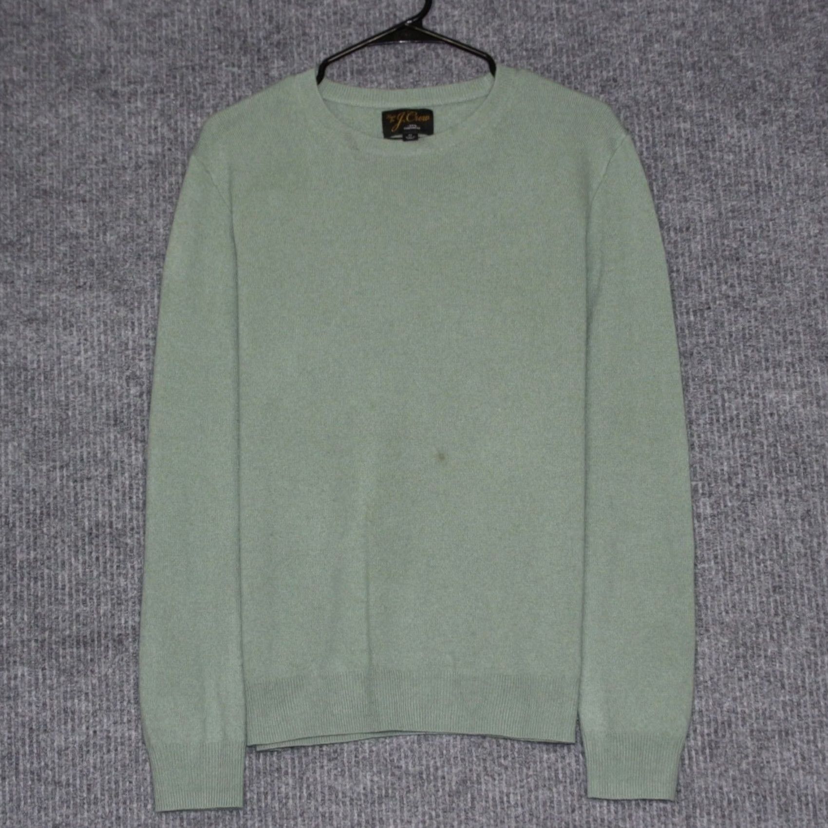 J.Crew VINTAGE? No. J. Crew Mens Crew Neck Cashmere Sweater Green Sage 100% Cashmere Size M Knit Size US M / EU 48-50 / 2 - 2 Thumbnail