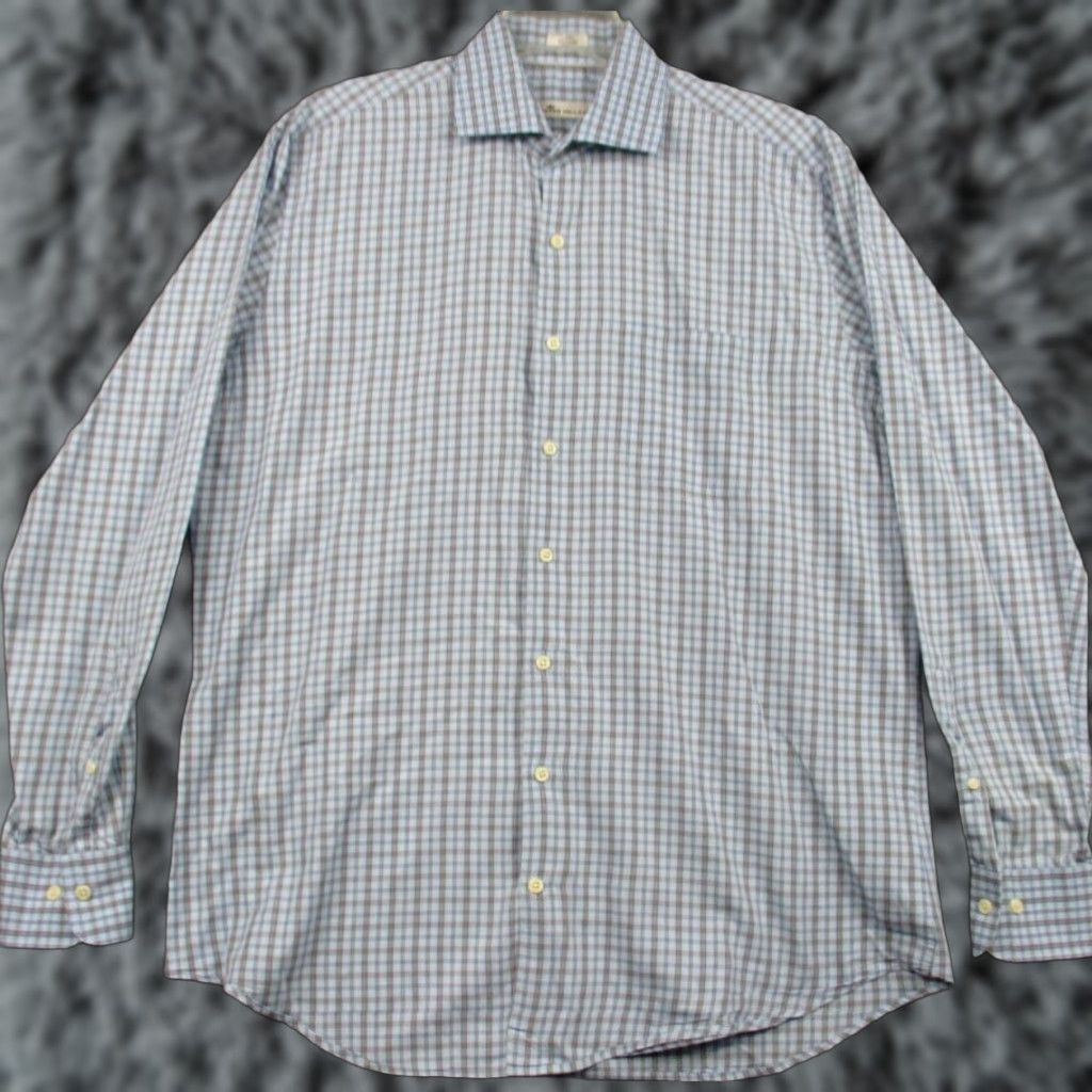 Peter Millar Peter Millar Crown Button Shirt Large Men Long Sleeve Blue Plaid Check Shirt Size US L / EU 52-54 / 3 - 1 Thumbnail