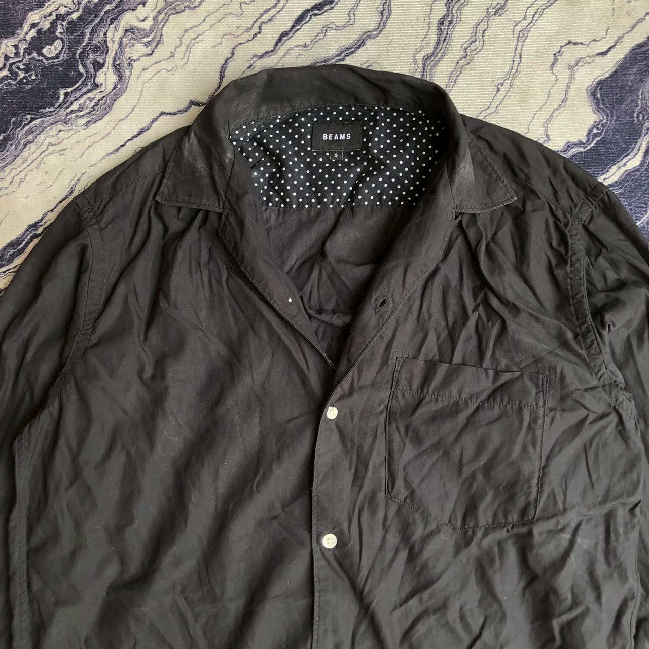 Beams Plus Beams Minimal Black Lightweight Button Jacket Size US S / EU 44-46 / 1 - 3 Thumbnail