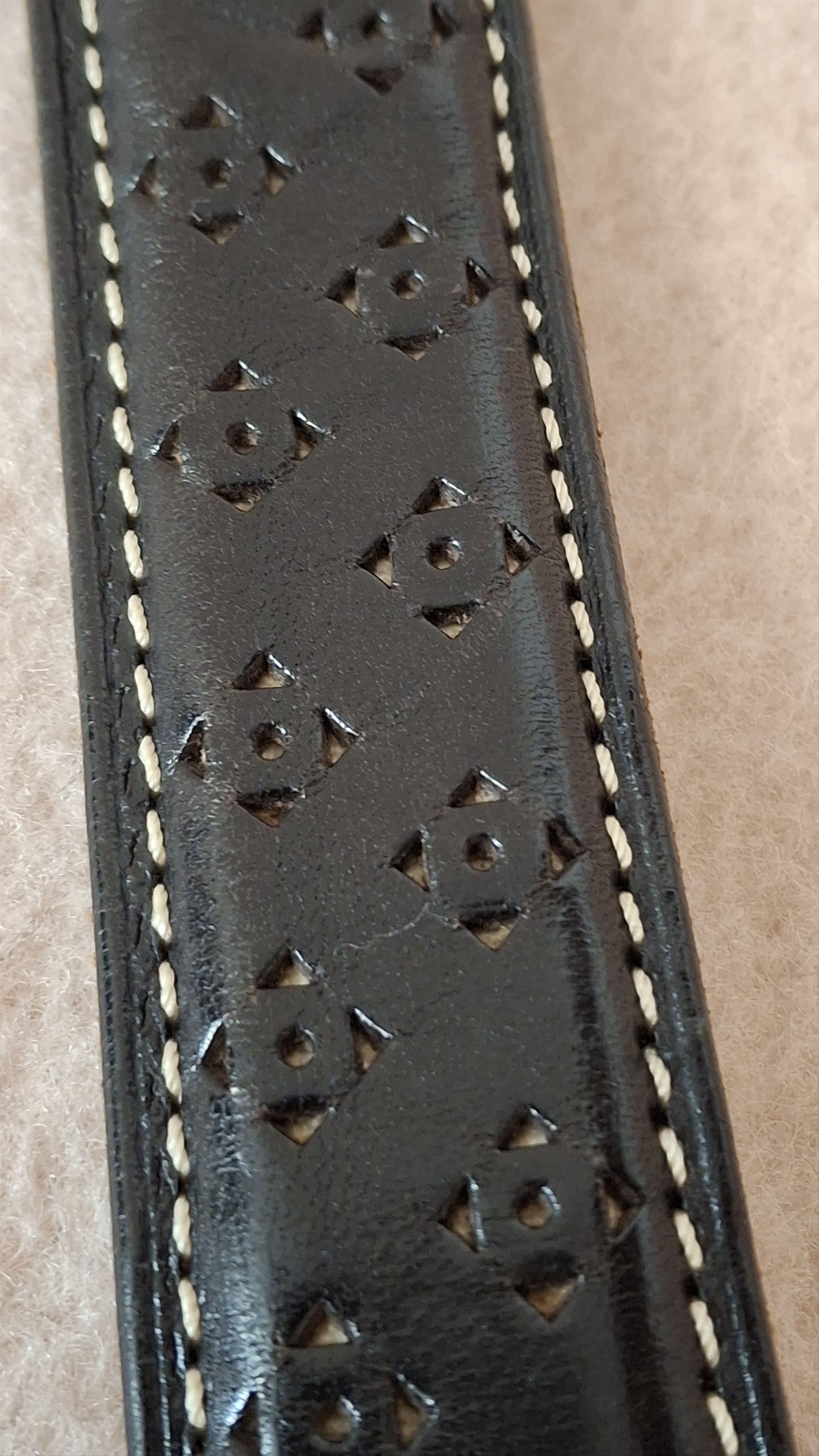 Felisi Embossed Black Leather Belt – Felisi Made in Italy Size 38 - 6 Thumbnail