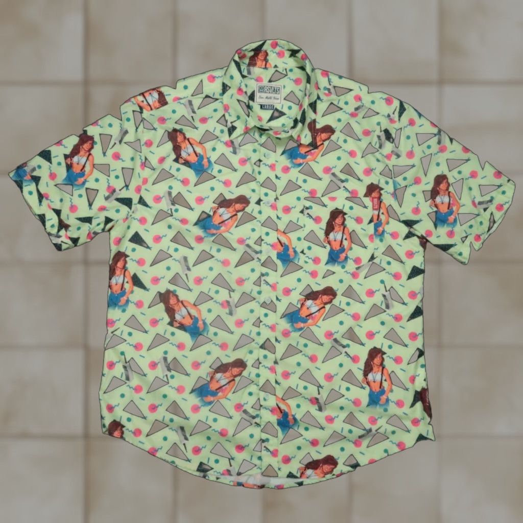 Bell RSVLTS Shirt Large Green Short Sleeve Abstract Geometric Mens Casual Size US L / EU 52-54 / 3 - 1 Thumbnail