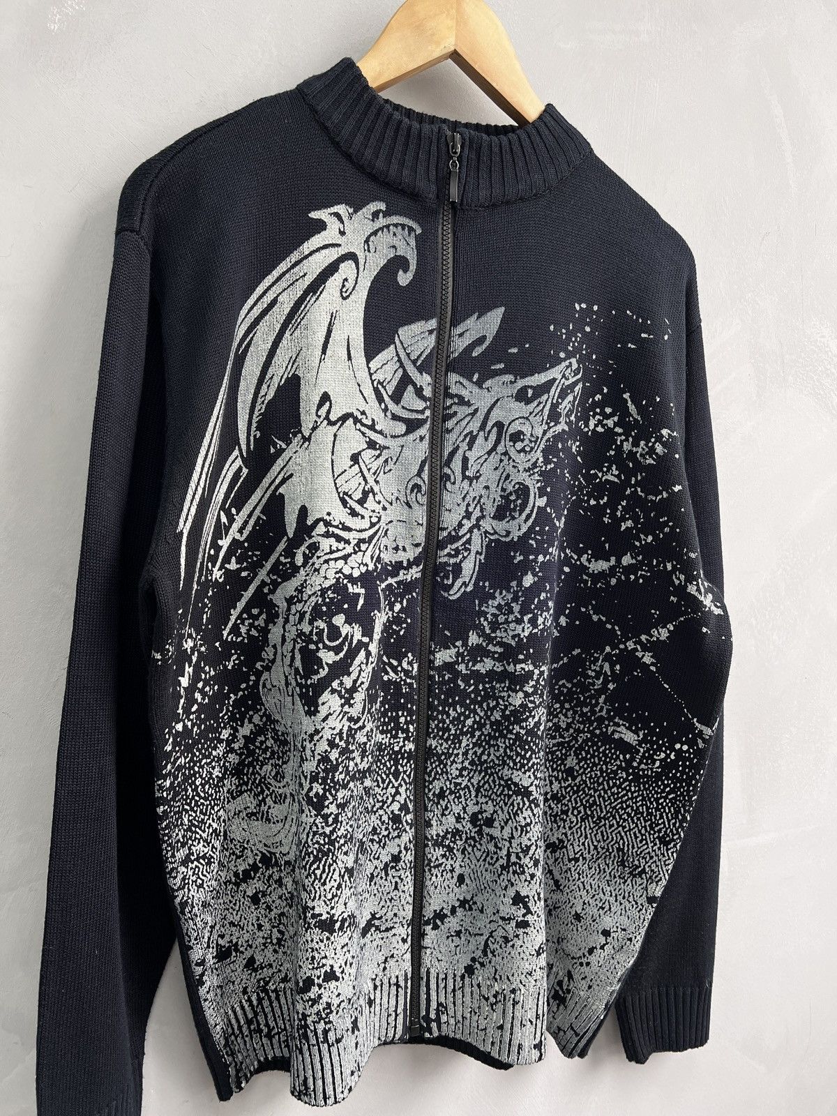 Other Vintage avant garde y2k style full print zip sweater y2k Size US L / EU 52-54 / 3 - 4 Thumbnail
