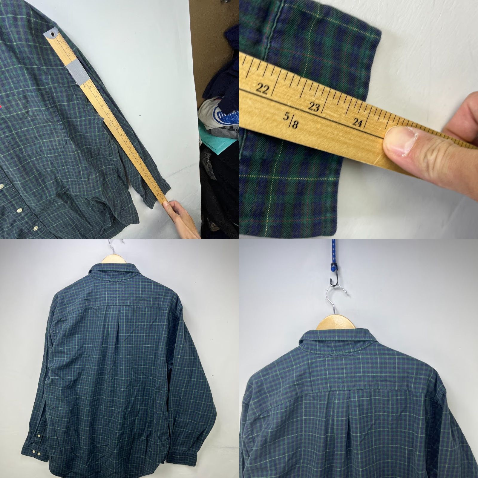 Tommy Hilfiger Vintage Tommy Hilfiger Button-Up Plaid Short Sleeve Shirt Large Mens Green Size US L / EU 52-54 / 3 - 8 Thumbnail