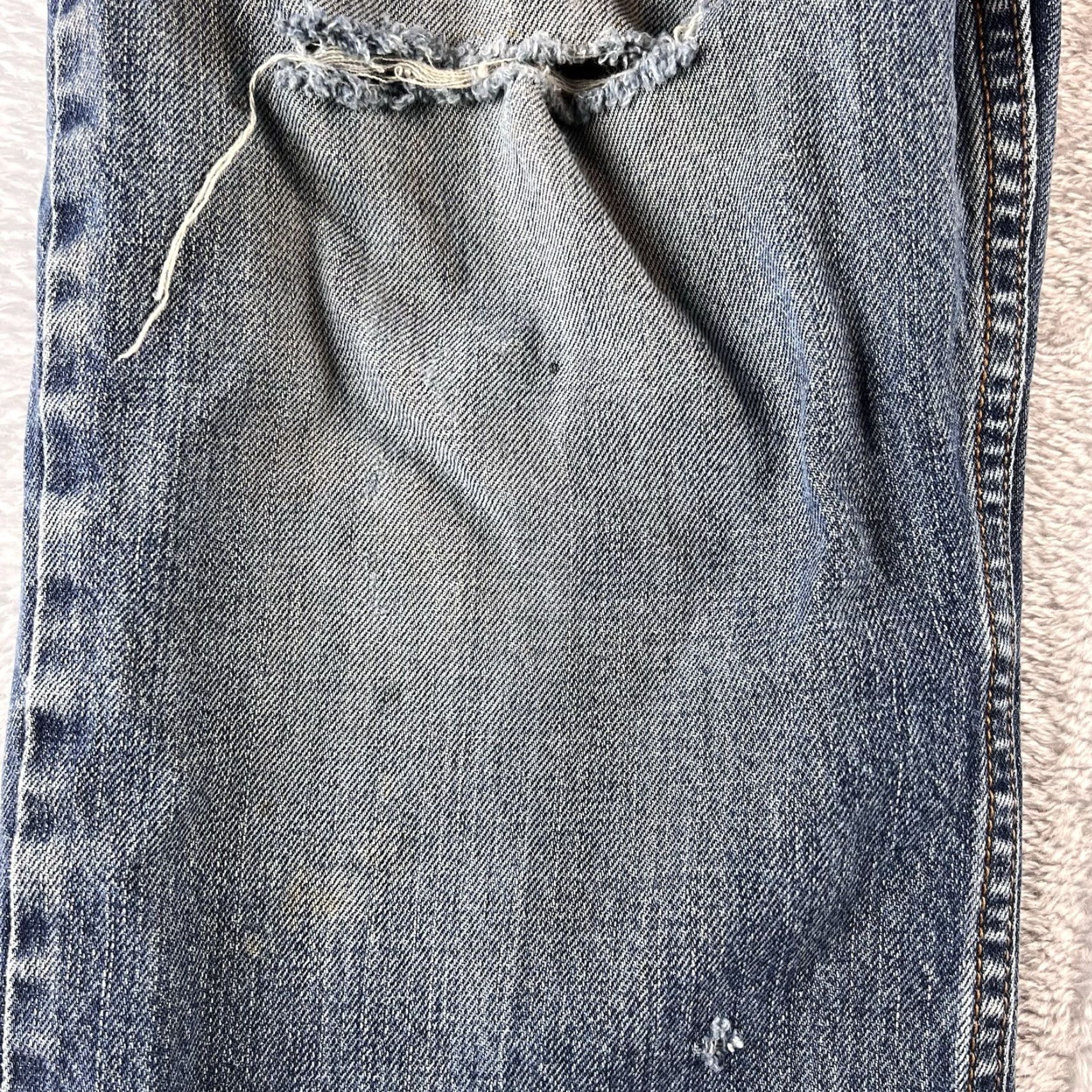 Vintage Cinch Jeans Mens 35x32 Fits 34x30 Distressed Blue Cowboy Straight Workwear Reading READ Size US 35 - 6 Thumbnail