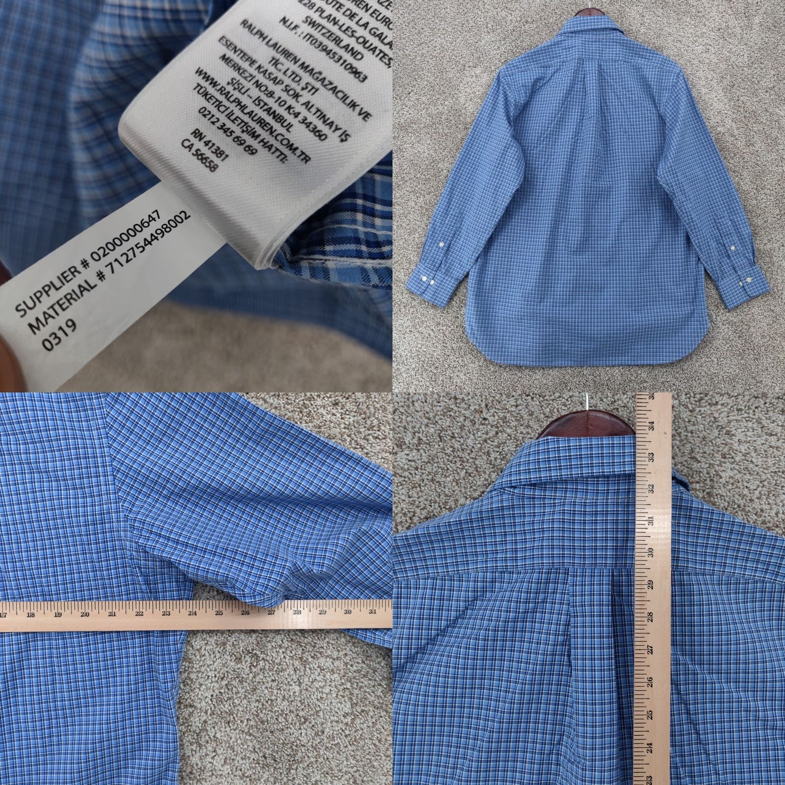 Polo Ralph Lauren Polo Ralph Lauren Shirt Mens 16.5 Plaid Classic Fit Easy Care Long Sleeve Button Size US XL / EU 56 / 4 - 8 Thumbnail