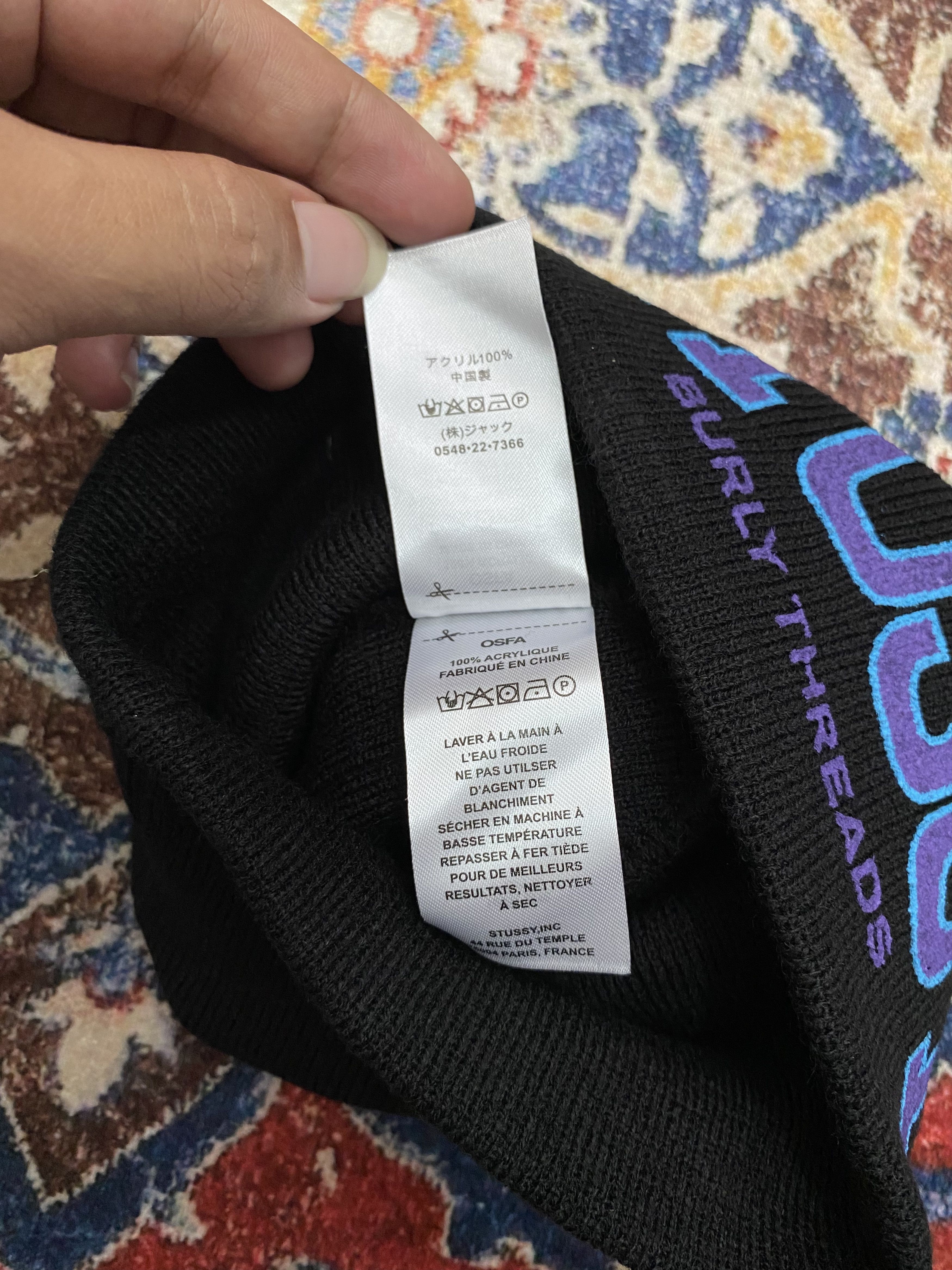Stussy Stussy Burly Threads Skullcap Beanie - Black Size ONE SIZE - 4 Thumbnail
