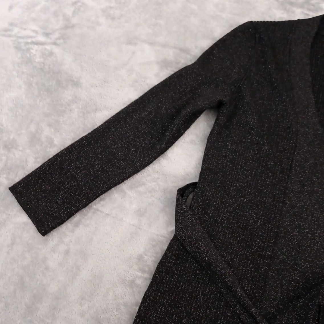 DKNY DKNY Sweater Dress Large Black Silver Glitter Long Pullover Belted Size L / US 10 / IT 46 - 3 Thumbnail