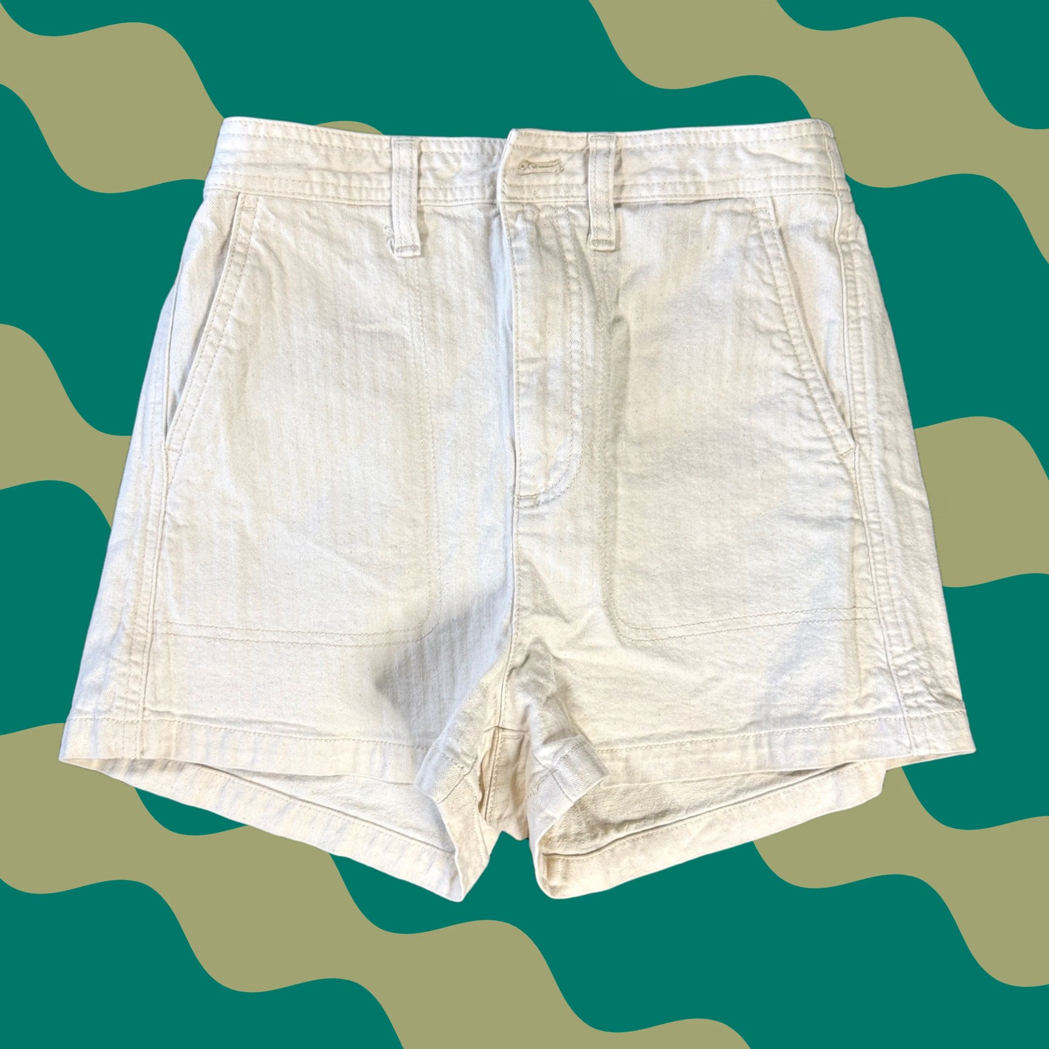 Madewell VINTAGE Madewell White Camp Shorts Cotton Womens XS High-Waisted Pocket Size 26" / US 2 / IT 38 - 1 Thumbnail