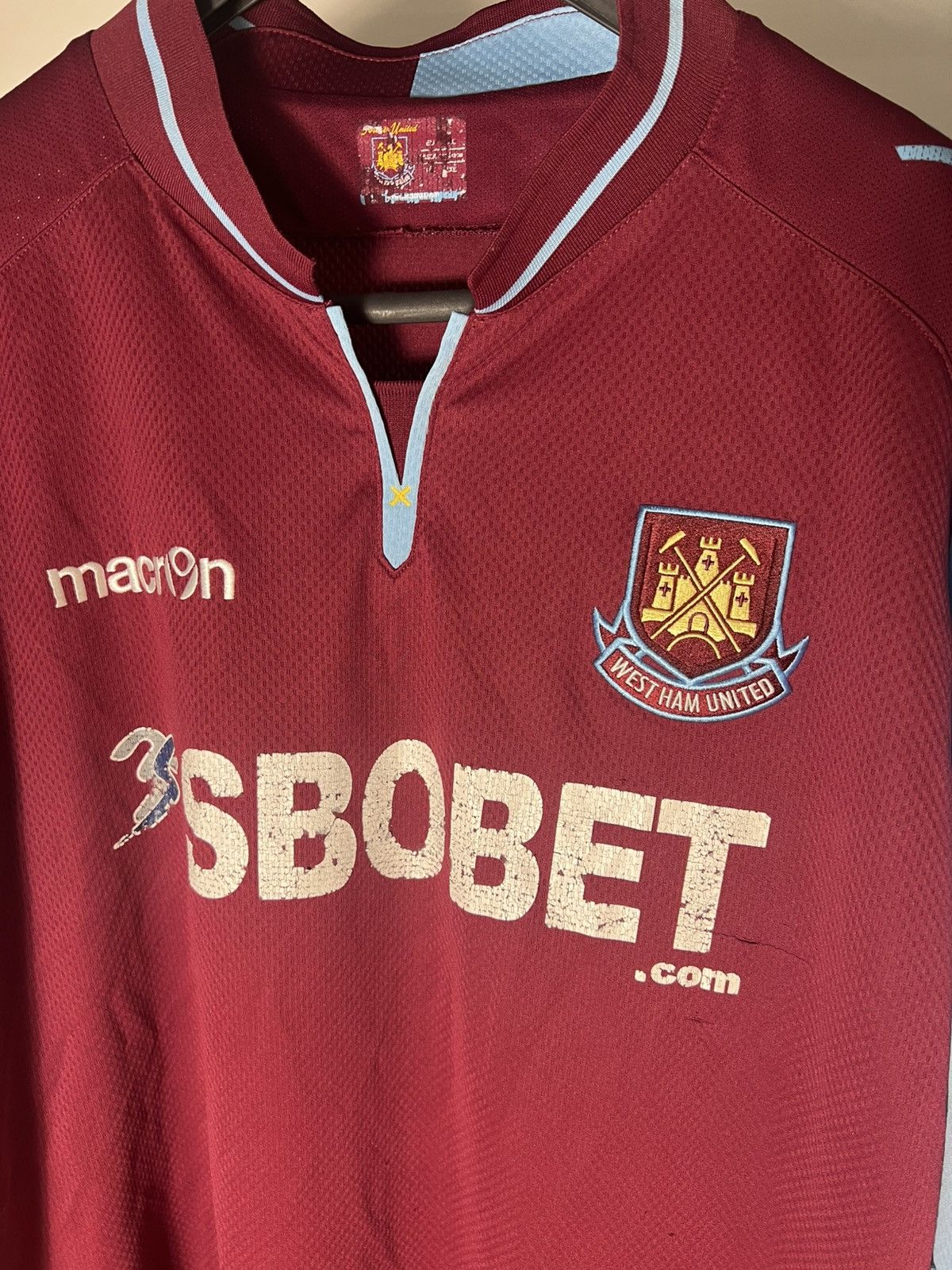 Vintage VERY RARE MACRON FC WEST HAM UNITED ENGLAND SOCCER JERSEY Size US XXL / EU 58 / 5 - 2 Thumbnail