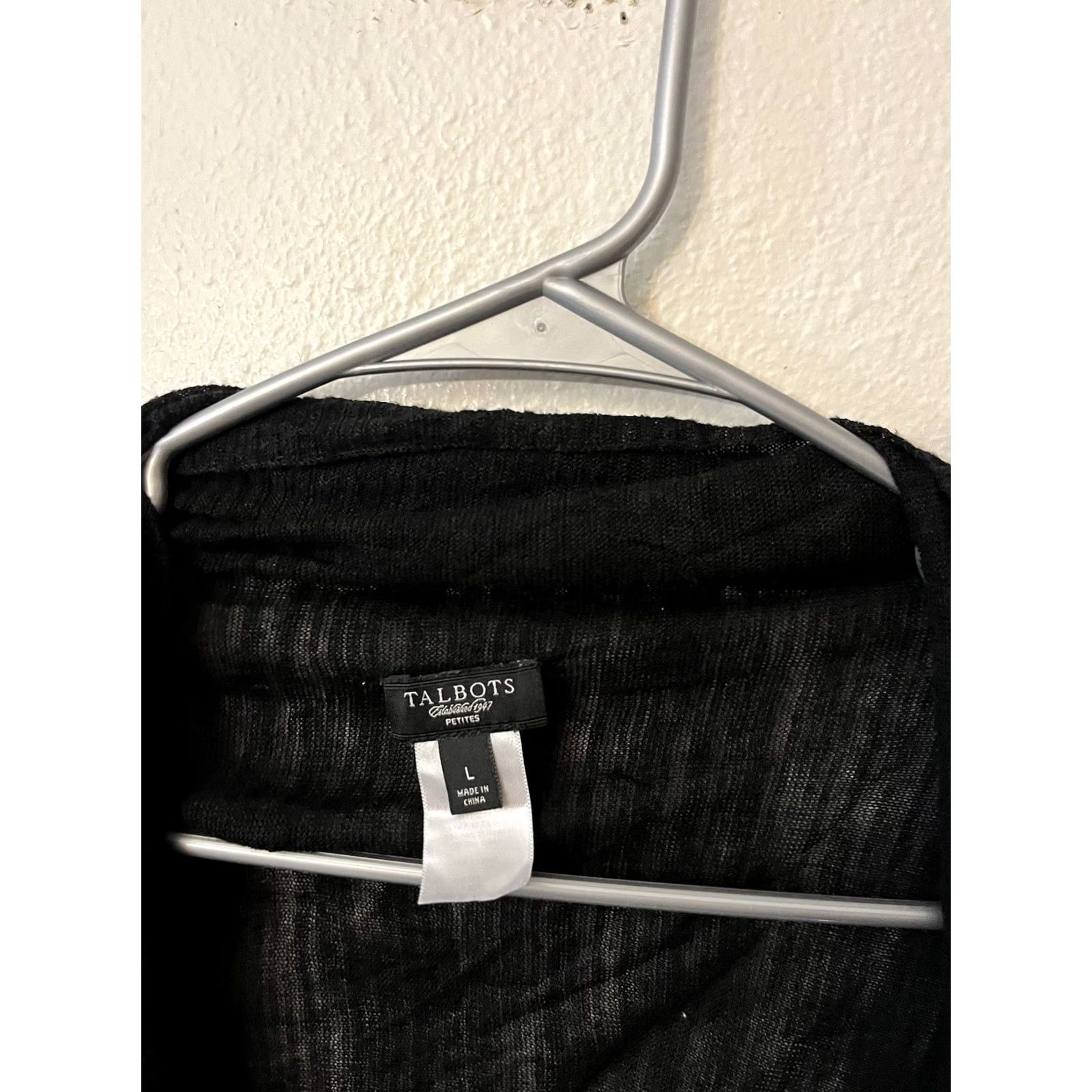 Talbots Talbots Cardigan Open Front Black Cotton Blend L Womens Size L / US 10 / IT 46 - 4 Thumbnail