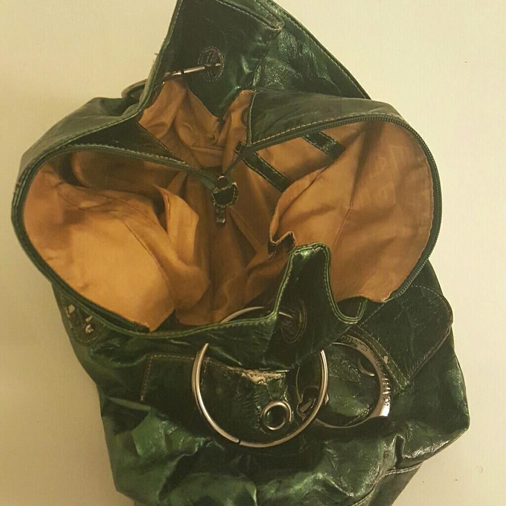 Designer Glossy Green KVZ Slouch Tote Size ONE SIZE - 6 Thumbnail