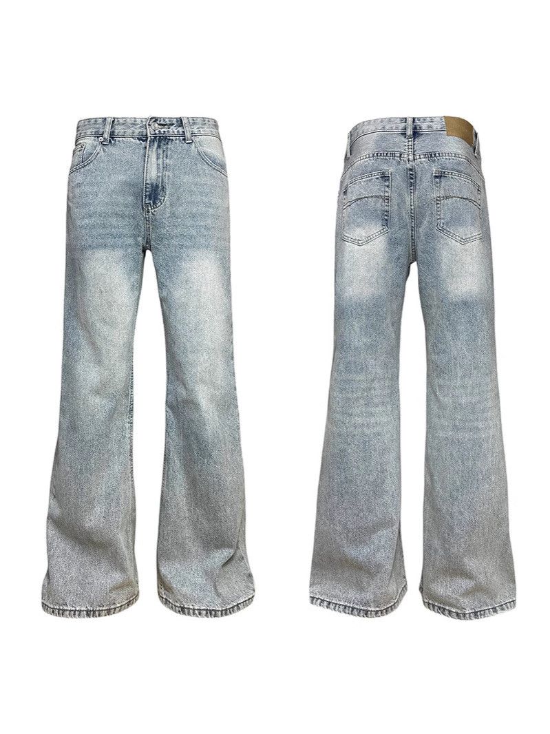 Vintage Retro Loose-Fit Distressed Washed Wide-Leg Flared Jeans Size US 32 / EU 48 - 3 Thumbnail