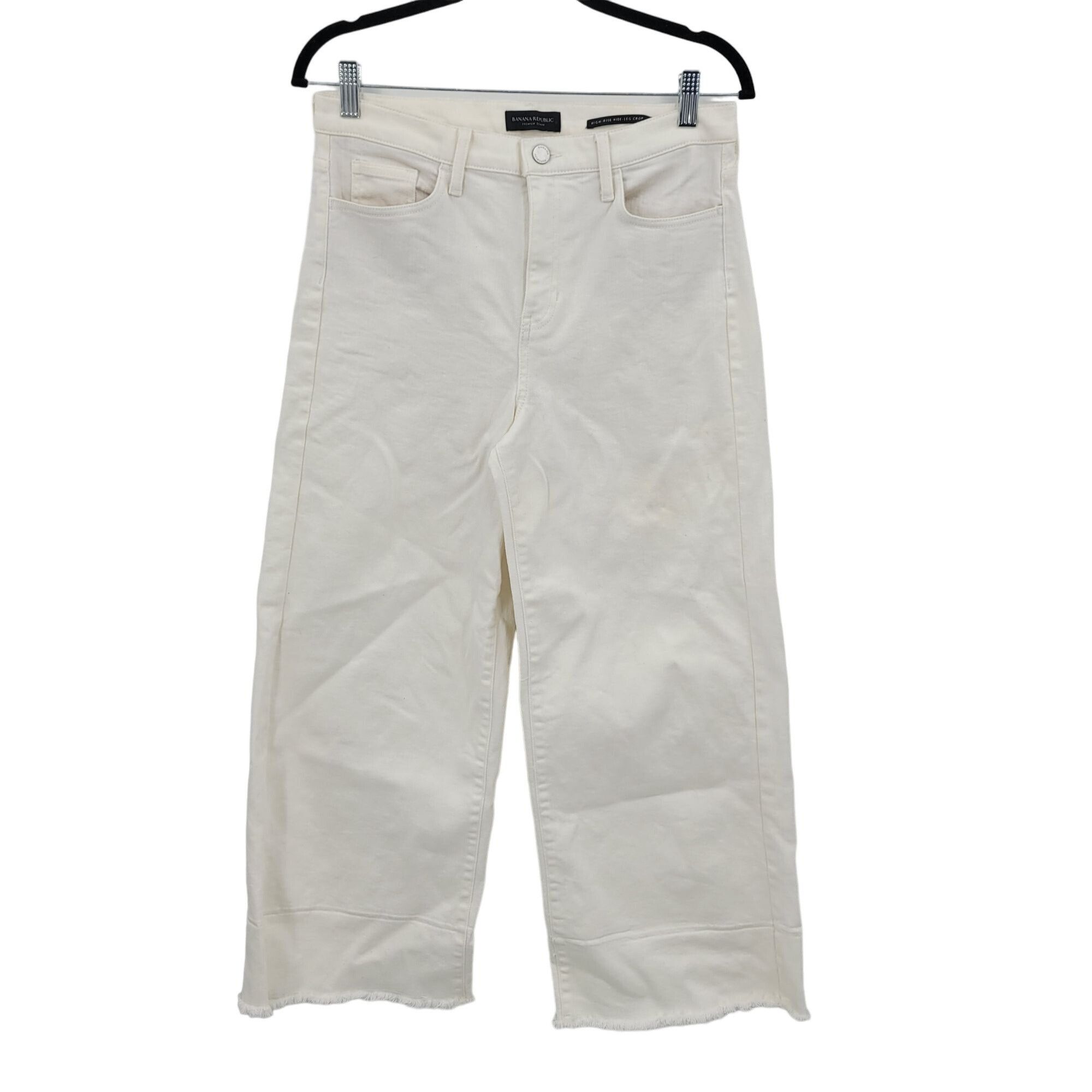 Banana Republic High-Rise Wide Leg Crop Jeans 28 White