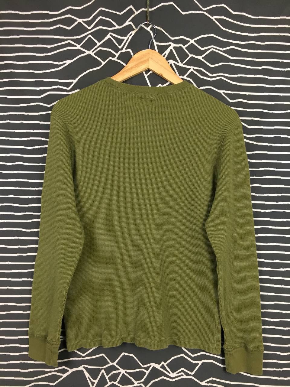J.Crew × Vintage Vtg J.Crew Blank Waffle Knit Longsleeve Tee Size US M / EU 48-50 / 2 - 5 Thumbnail