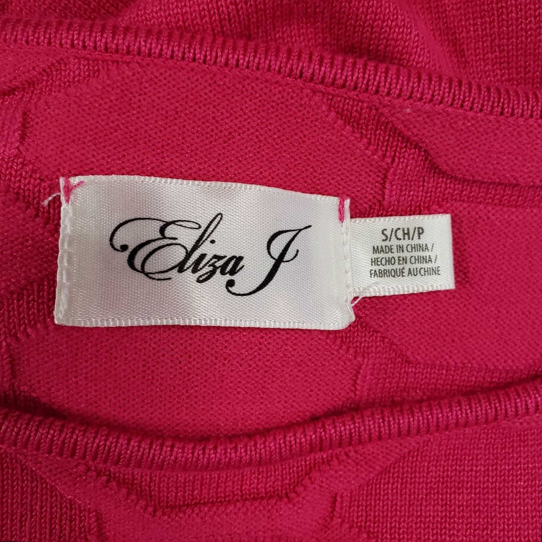Vintage Eliza J Womens Sweater Dress Small Pink Solid Half Sleeve Viscose Blend Pullover Round Neck Dress Length Short Womens Size S / US 4 / IT 40 - 6 Thumbnail