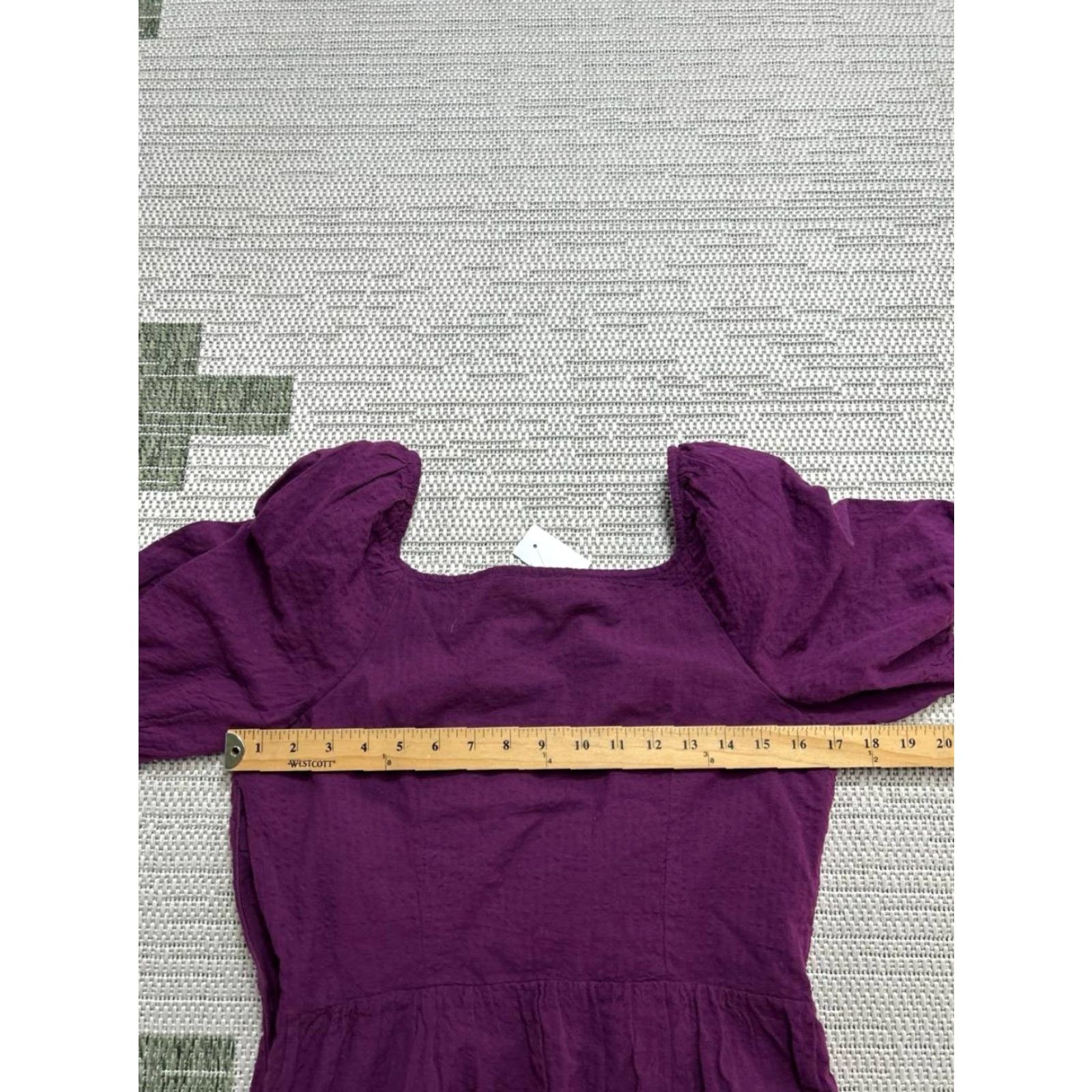 Loft Loft Purple Cotton Blouson Dress Womens 4 Short Sleeve V-Neck A-Line Casual Shirt Short Dress Vintage No Size S / US 4 / IT 40 - 6 Thumbnail