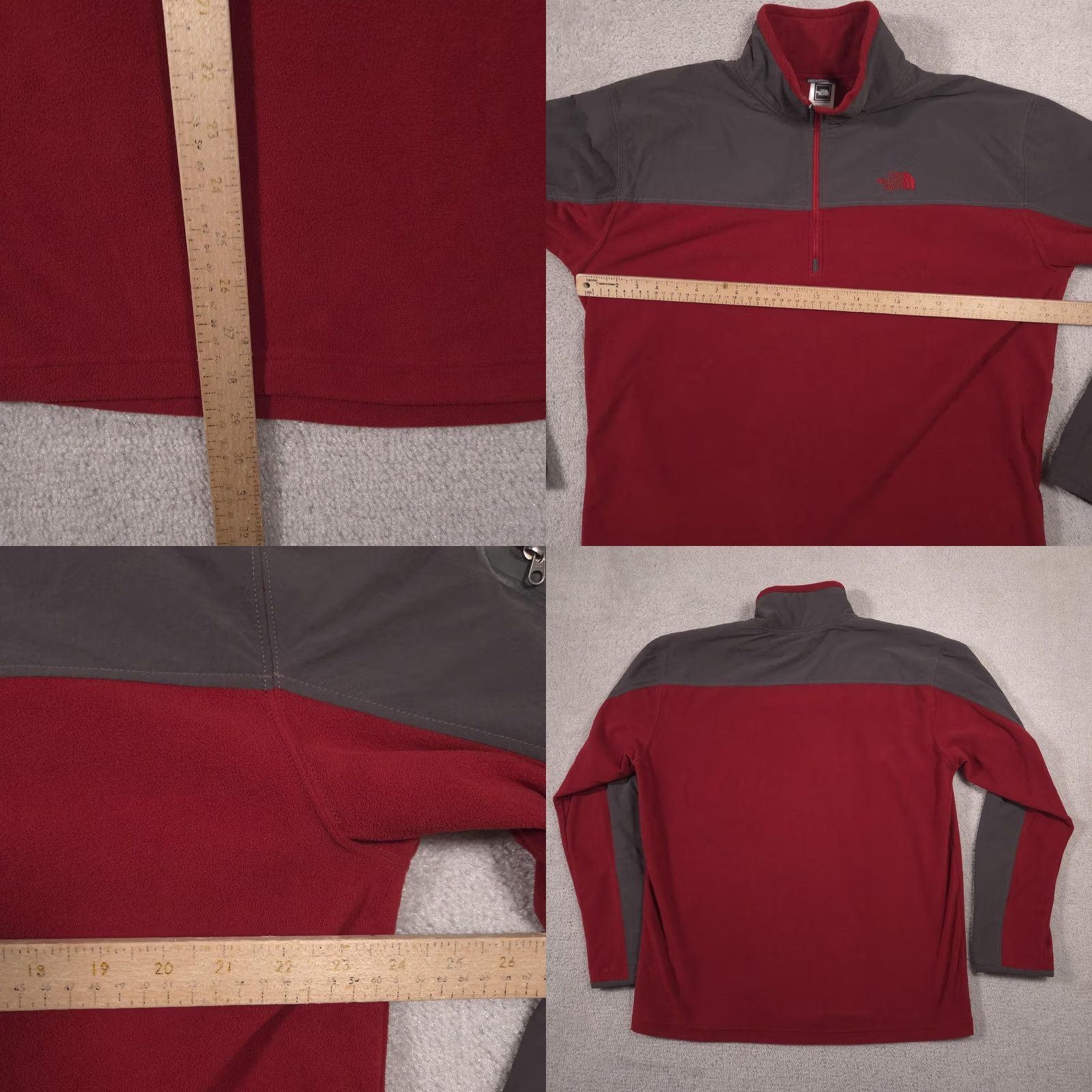 The North Face The North Face Pullover Mens XL Red Gray 1/4 Zip Fleece Hiking Top Outdoor Size US XL / EU 56 / 4 - 8 Thumbnail