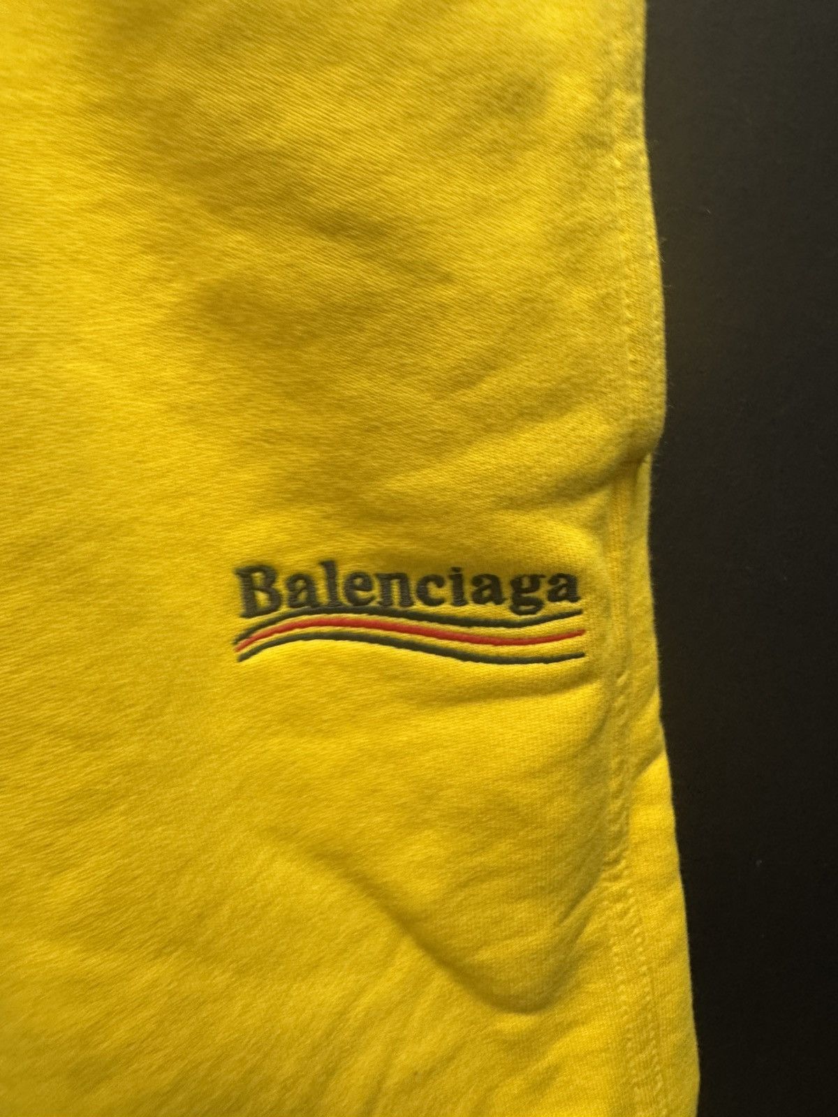 Balenciaga Political Campaign Sweat Short Yellow