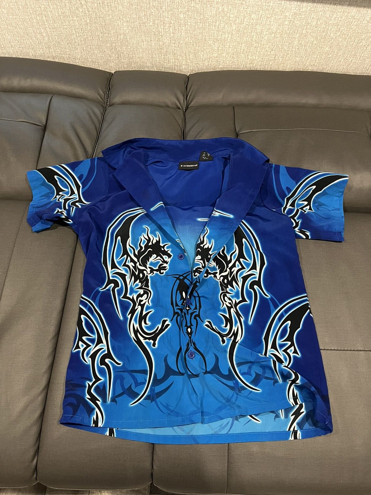 Japanese Brand × Vintage Blue Dragon Button Up Size US S / EU 44-46 / 1 - 1 Preview