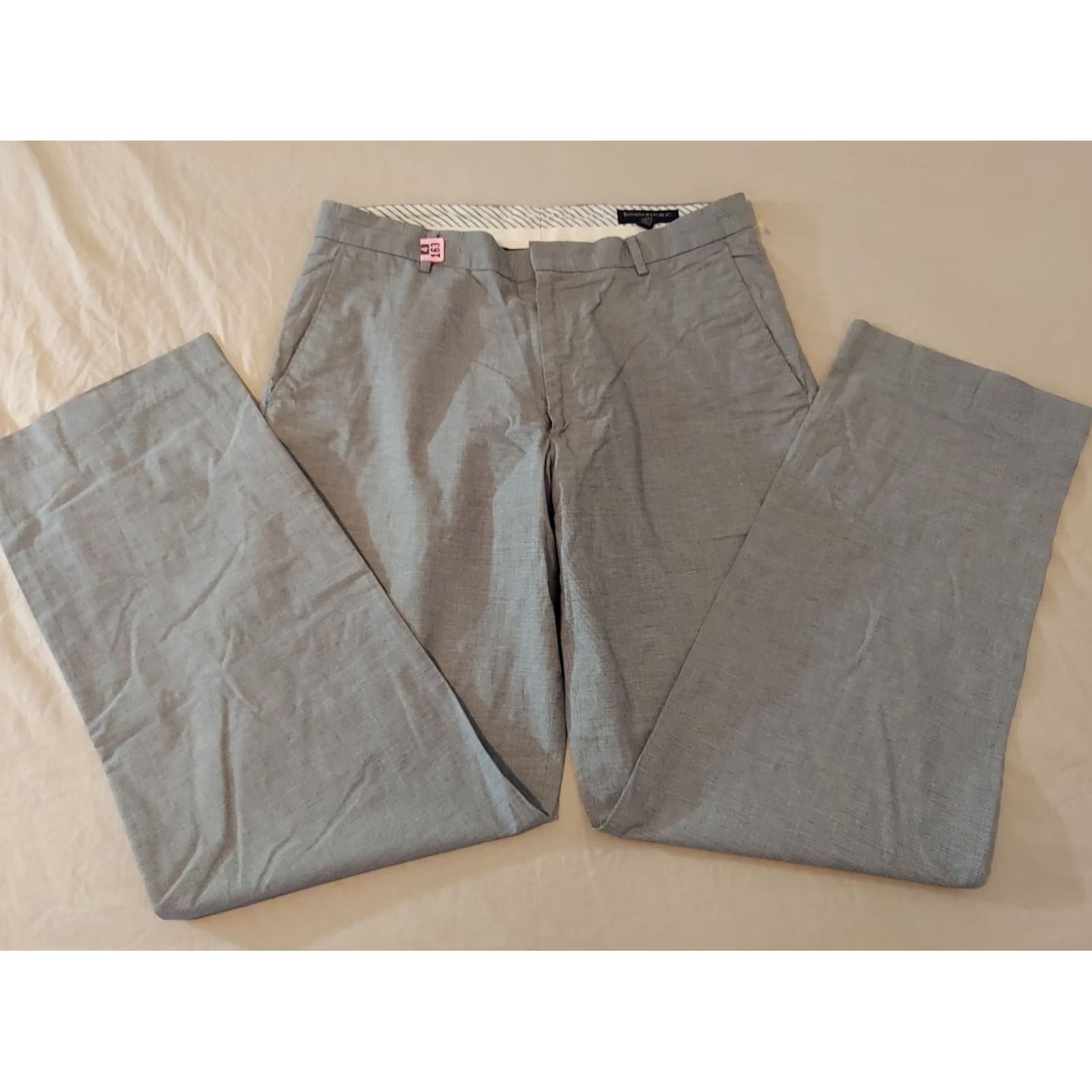 Banana Republic Banana Republic Mens Dress Pants 35x34 Gray Cotton Chino Slack Trousers Regular Size 35 Mens Size US 35 - 3 Thumbnail