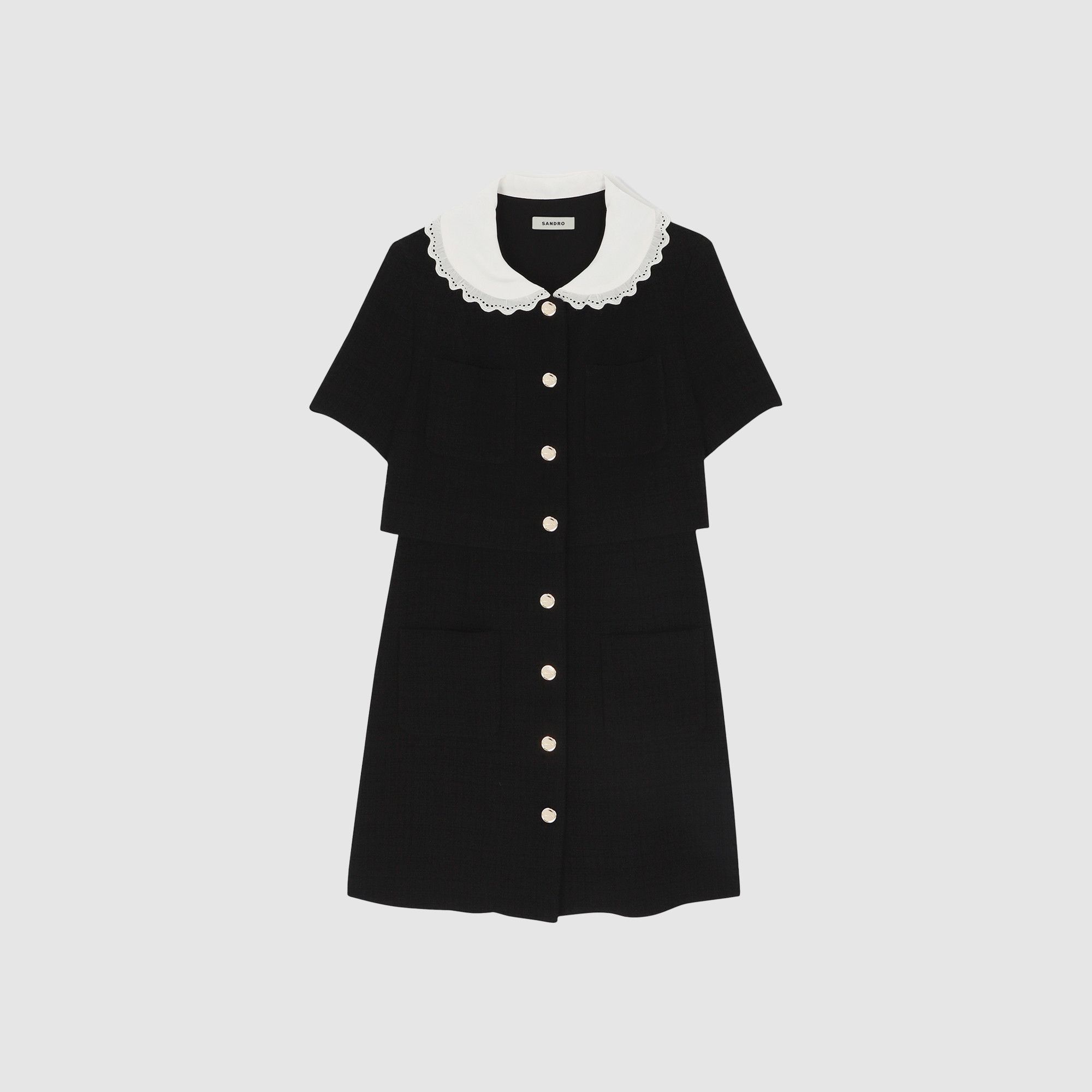 Sandro Short Tweed Dress Size XS / US 0-2 / IT 36-38 - 4 Thumbnail