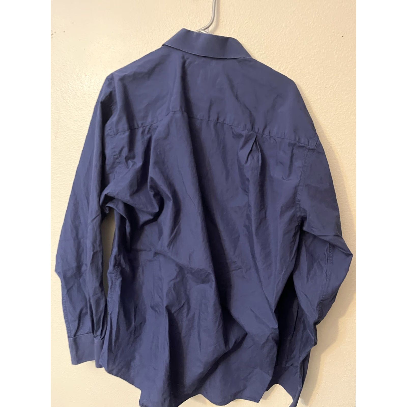 Kenneth Cole KENNETH COLE Shirt Mens Size 16.5 Blue Solid Reg Fit Button-Up Long Sleeve Collared Knit Size US L / EU 52-54 / 3 - 2 Thumbnail
