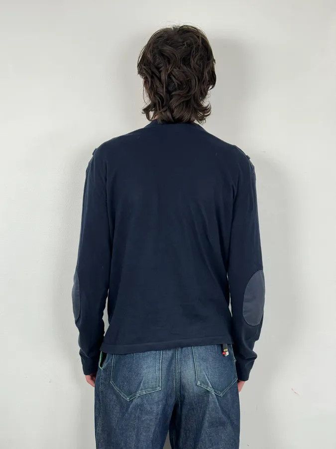 Pierre Balmain 2000s Pierre Balmain Navy Patch Wool Cardigan Size US M / EU 48-50 / 2 - 3 Thumbnail