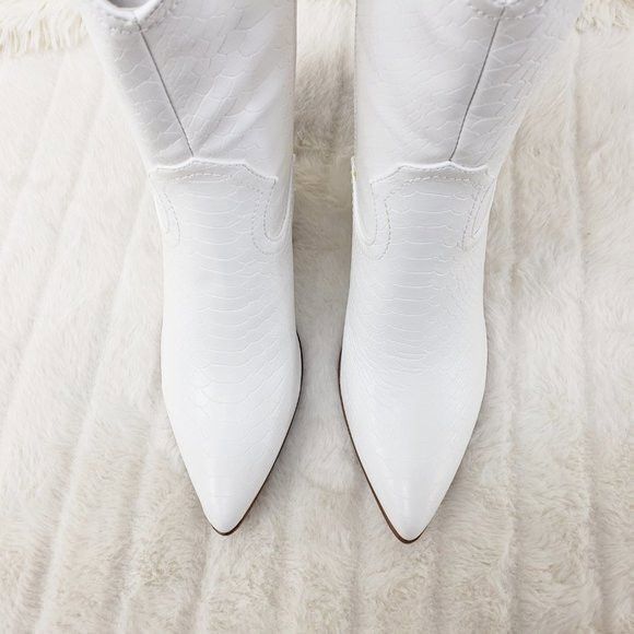 Other Slayer White Cowgirl Cowboy Ankle Boots Western Block Heels Size US 8 / IT 38 - 8 Thumbnail