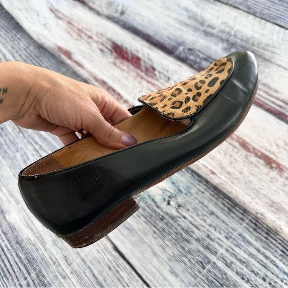 J.Crew J. Crew Leopard Print Black Loafers Size US 8 / IT 38 - 5 Thumbnail